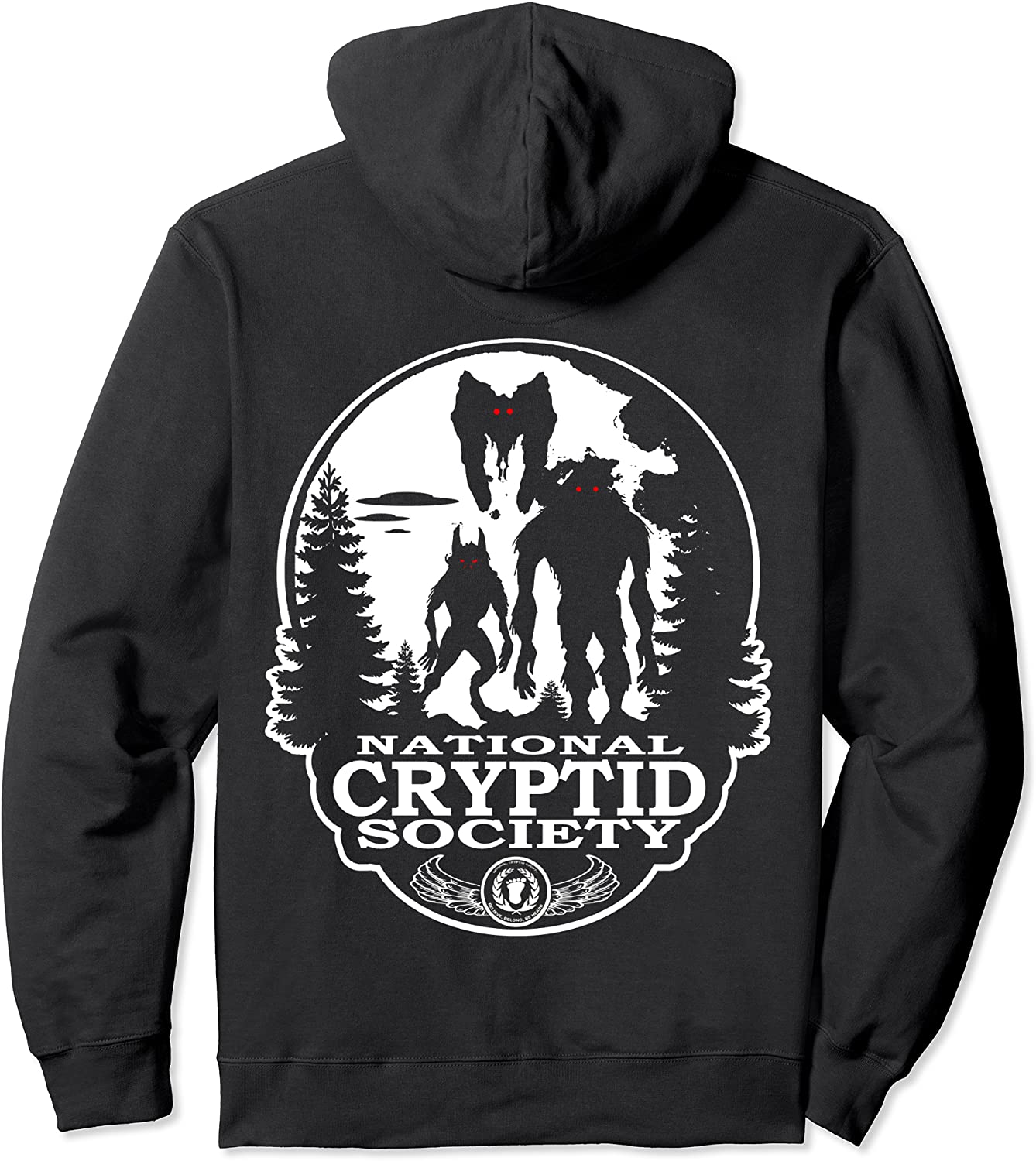 Bigfoot Dogman Mothman UFO Back Only New Monster Hoodie