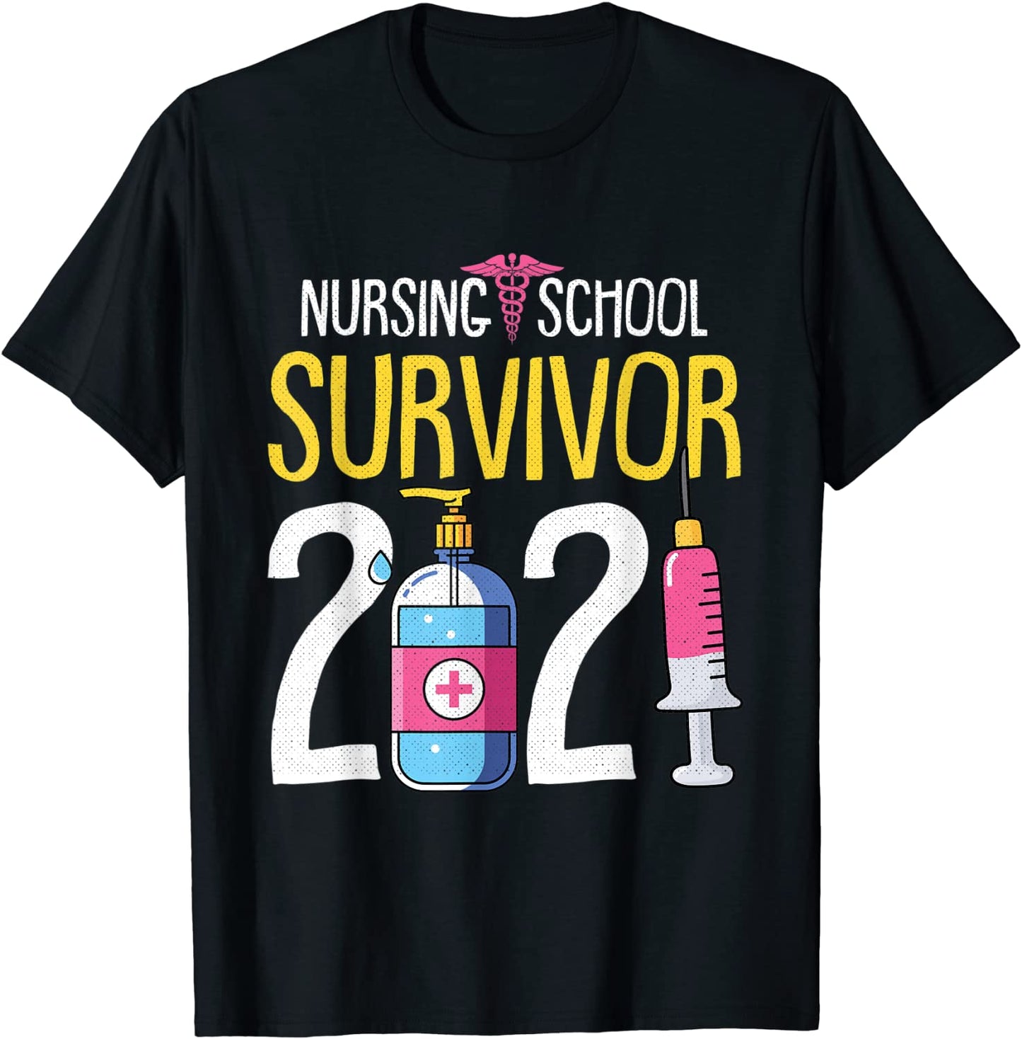 Nursing School Survivor 2021 RN Nurse Grad Student Gift T-Shirt