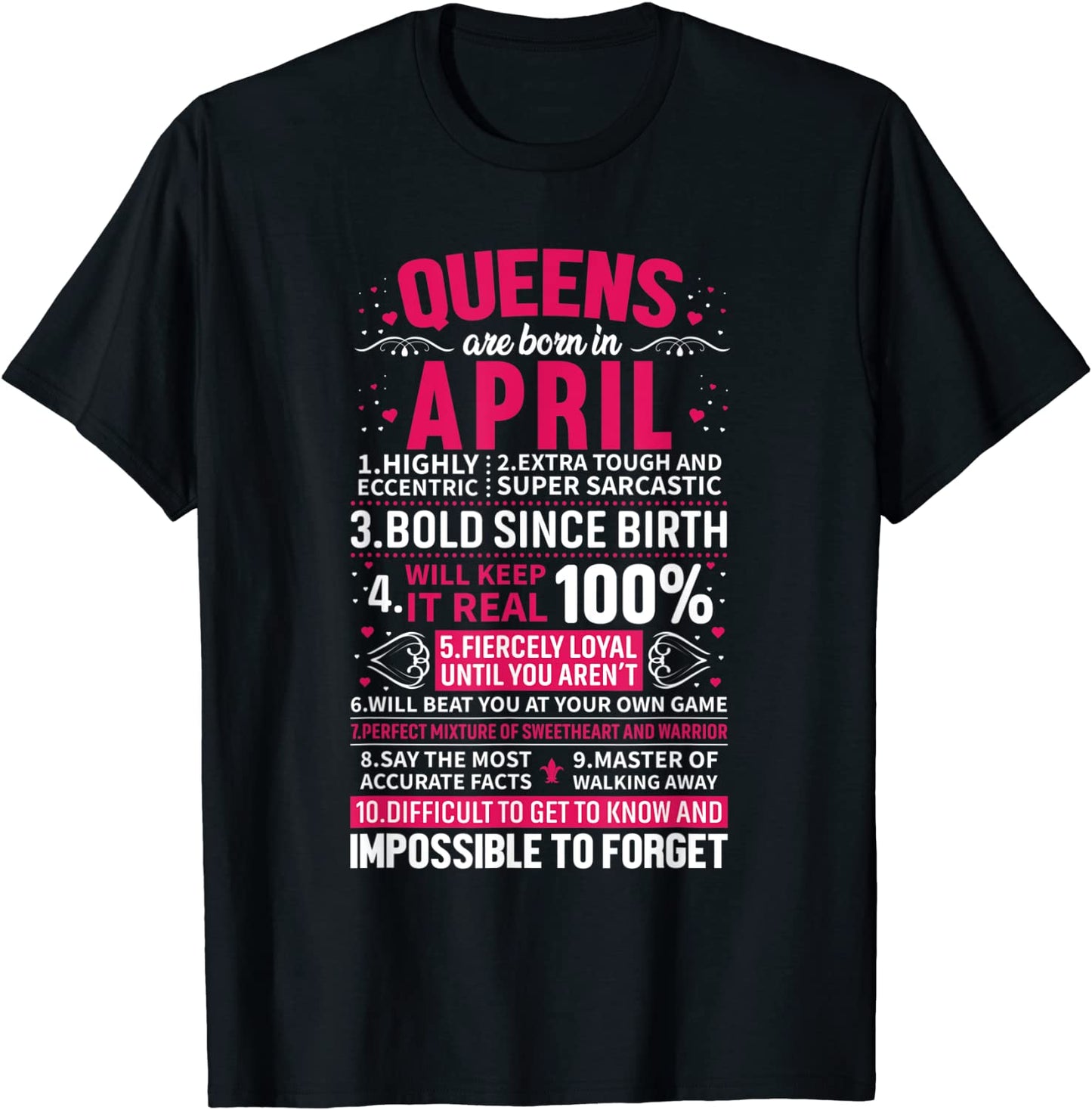 Queens Are Born in April T-Shirt
