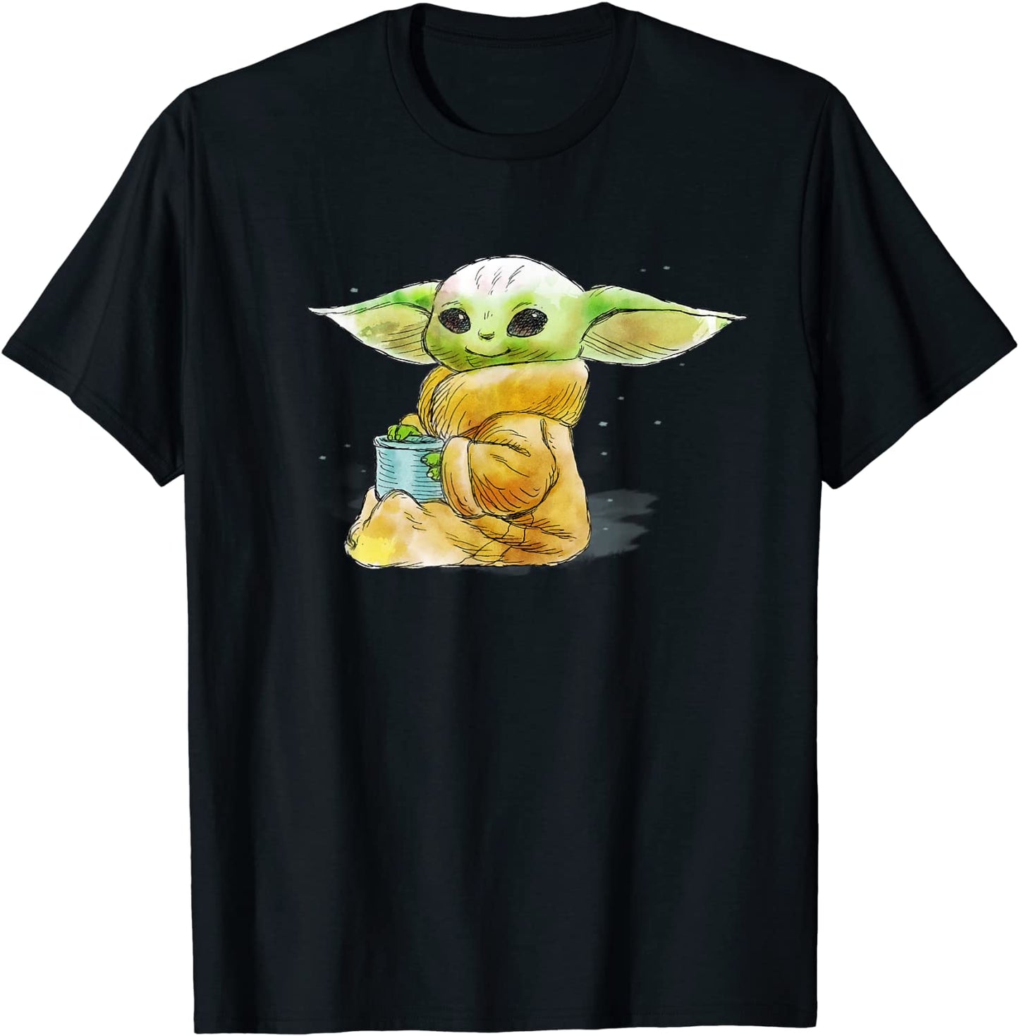 Star Wars The Mandalorian The Child Drink Soup Illustration T-Shirt