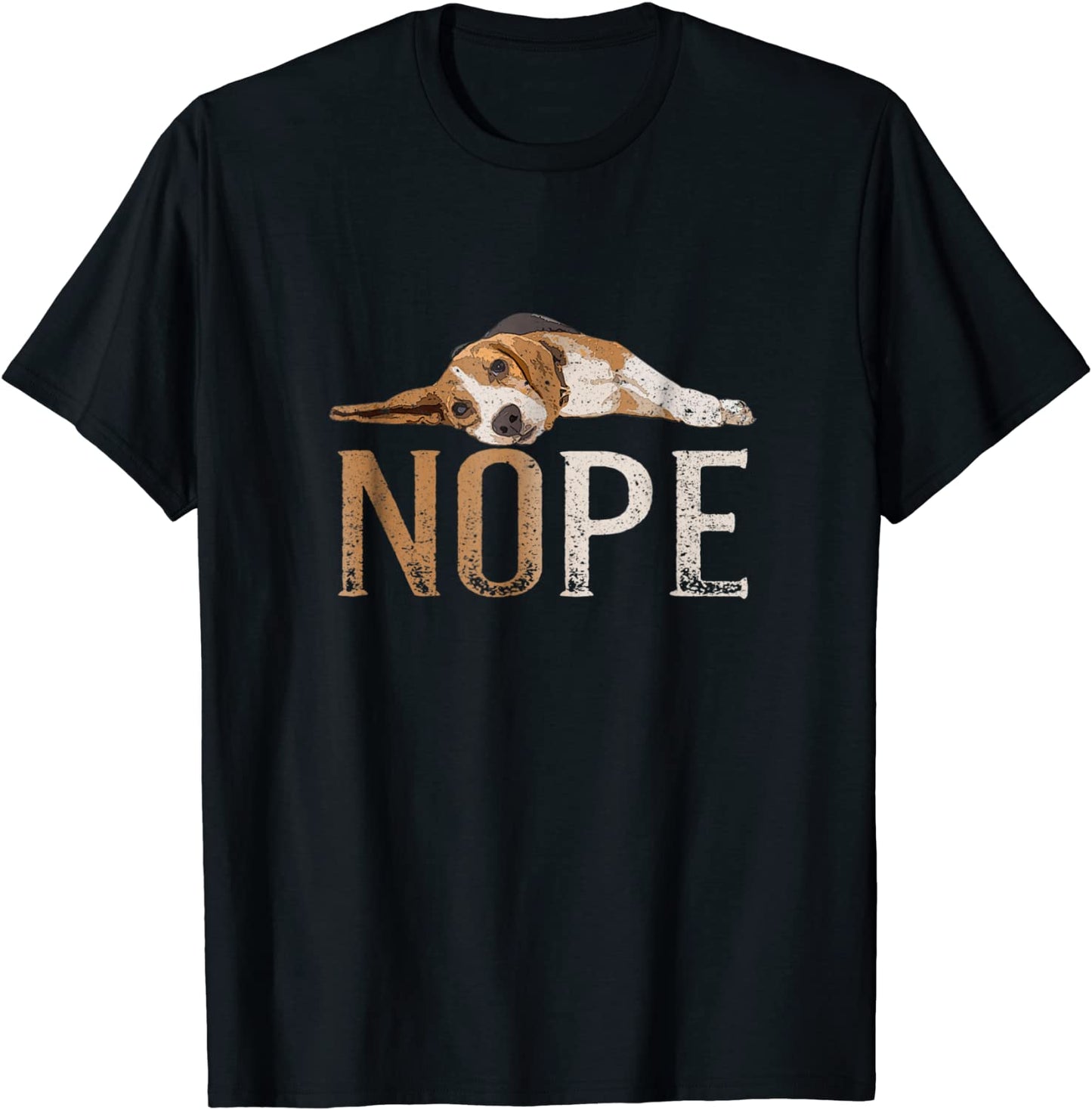Nope Lazy Beagle T-Shirt Dog Puppy Pet Animal Fur Paw Tee