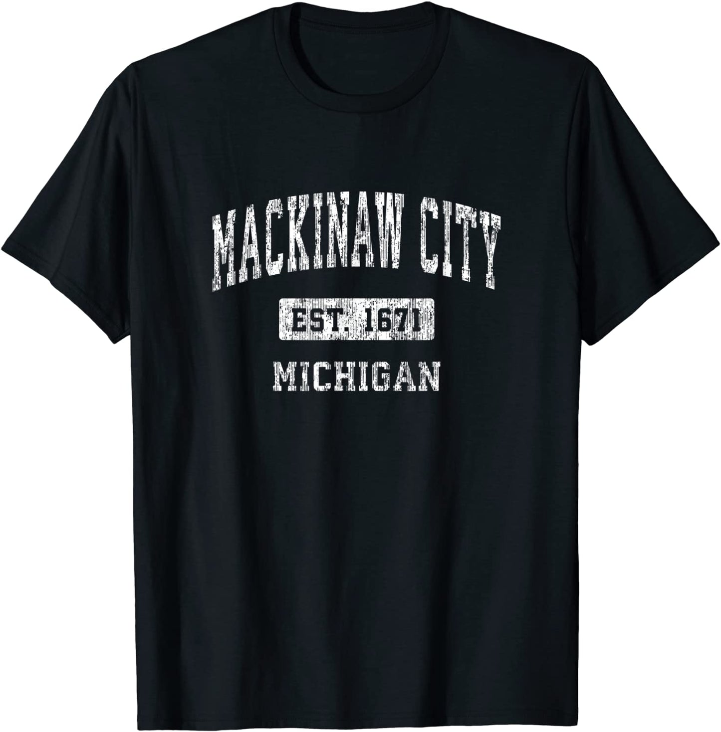 Mackinaw City Michigan MI Vintage Sports Established Design T-Shirt