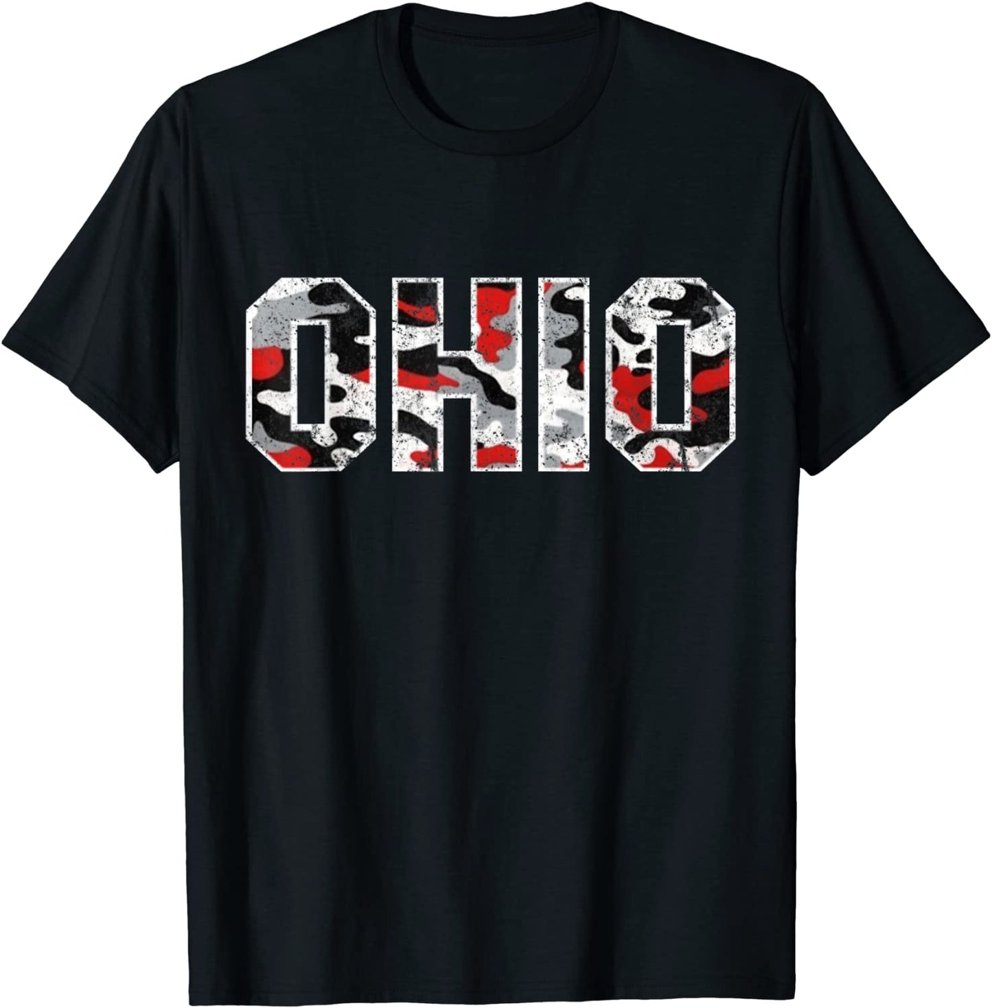 State of Ohio Ohioan Trendy Distressed Camo Graphic Designs T-Shirt