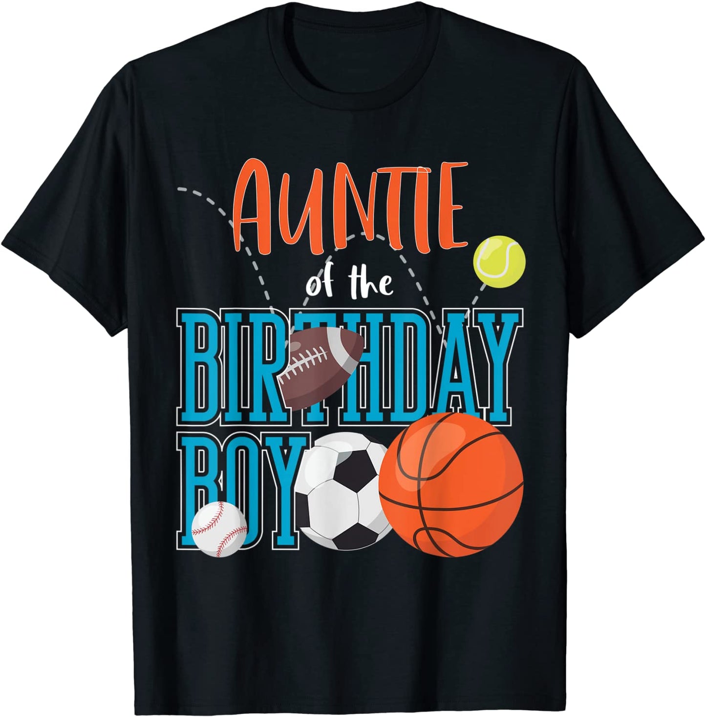 Auntie Of The Birthday Boy Sports Matching Family T-Shirt