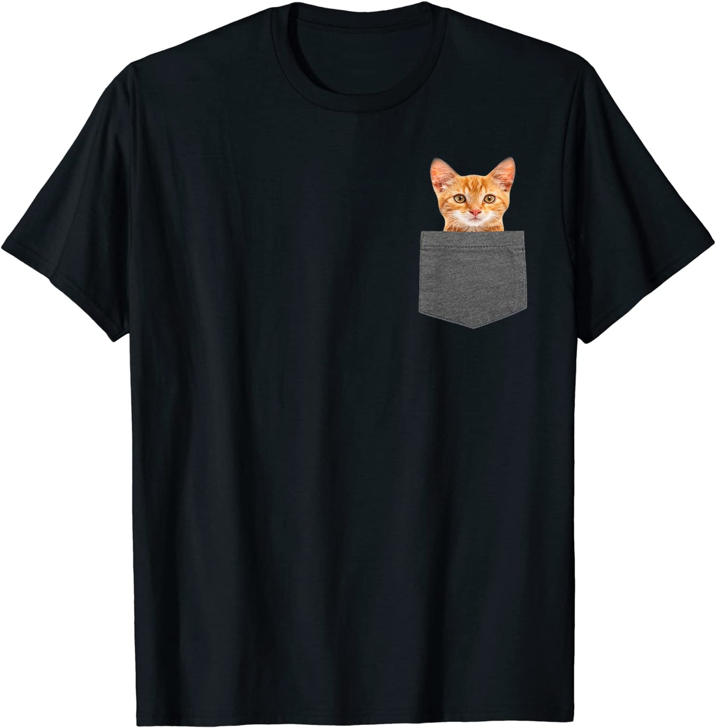 Cat in Pocket Shirt for Kids Boy Girl Women Men Gift T-Shirt