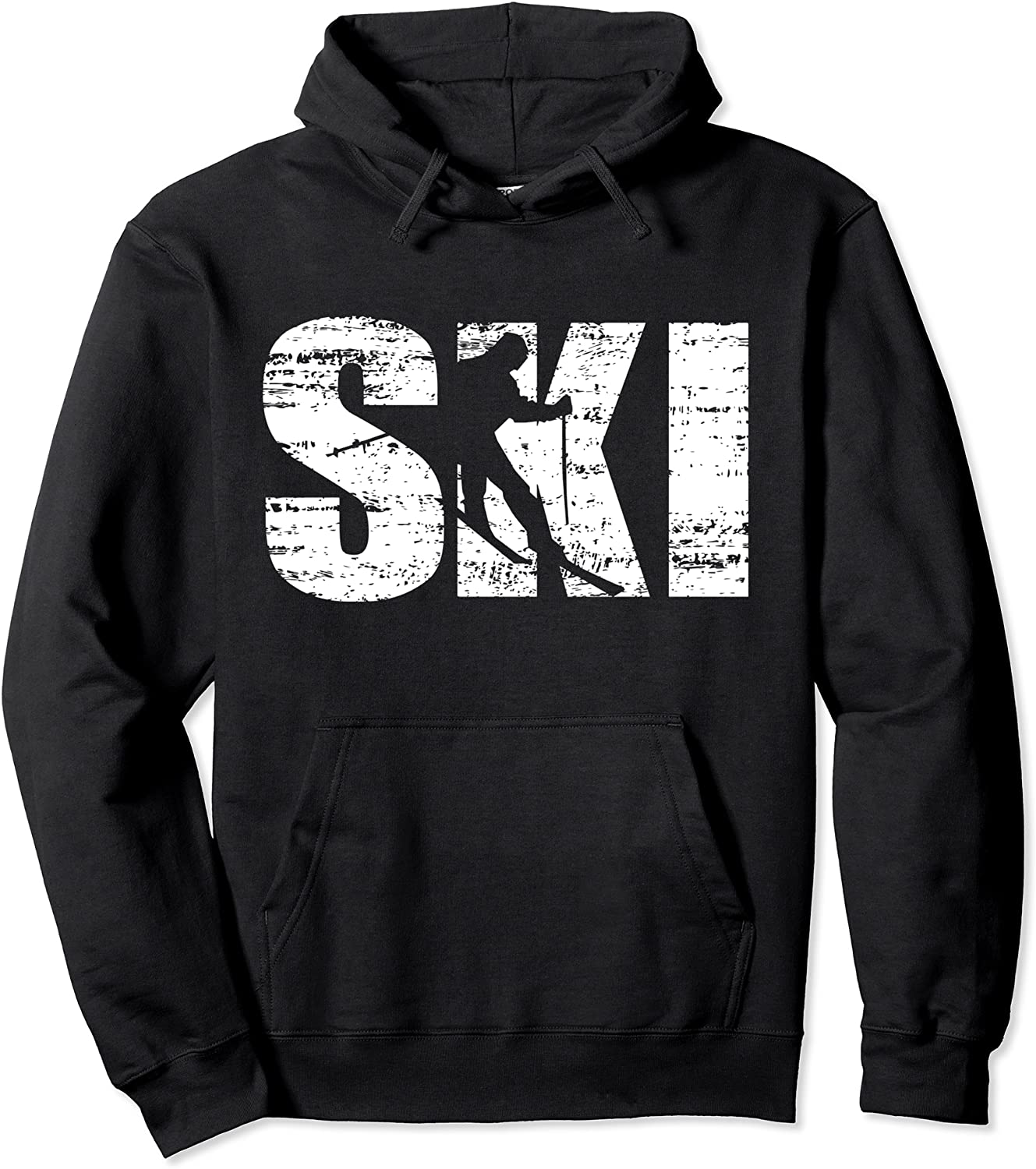 Cool Distressed Skiing hoodie for skiers