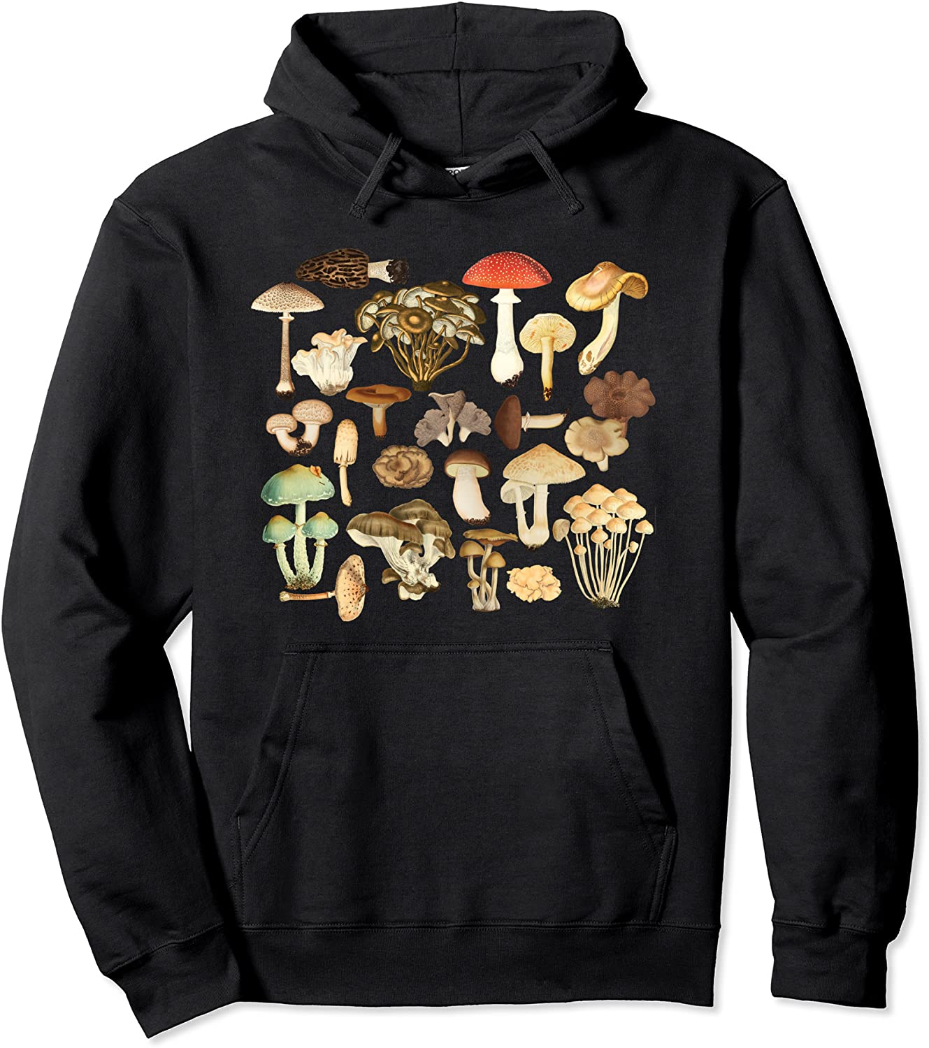 Mushroom Hoodie Botanical Fungi Plants Morel Psychedelic