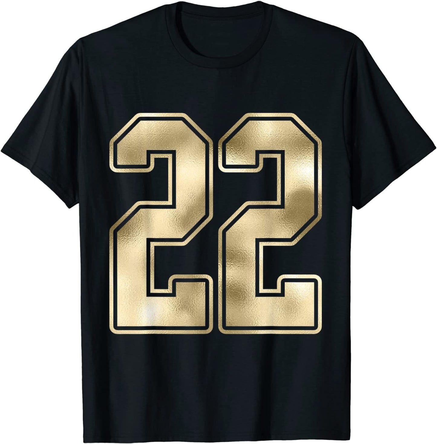 22 Outline Number 22 Sports Fan Jersey Style Costume T-Shirt