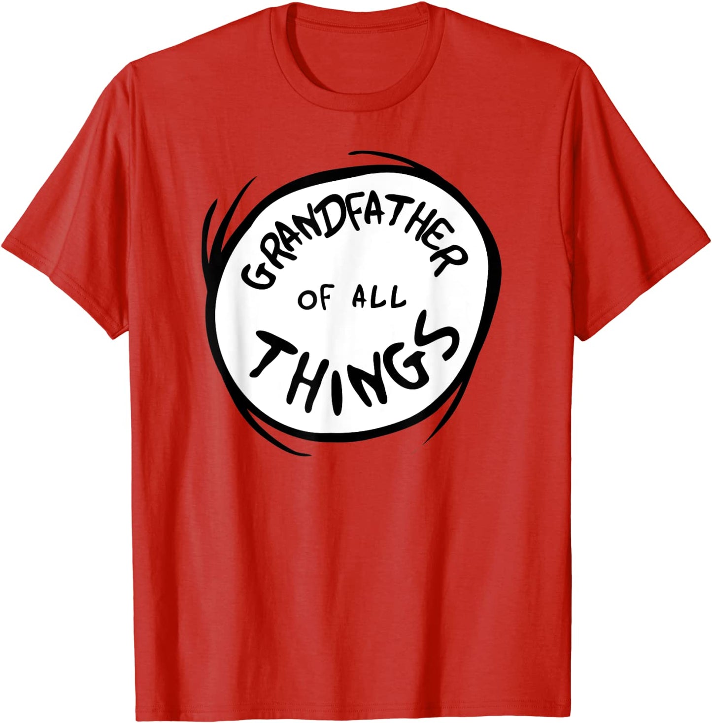 Dr Seuss Grandfather of all Things Emblem RED T-shirt