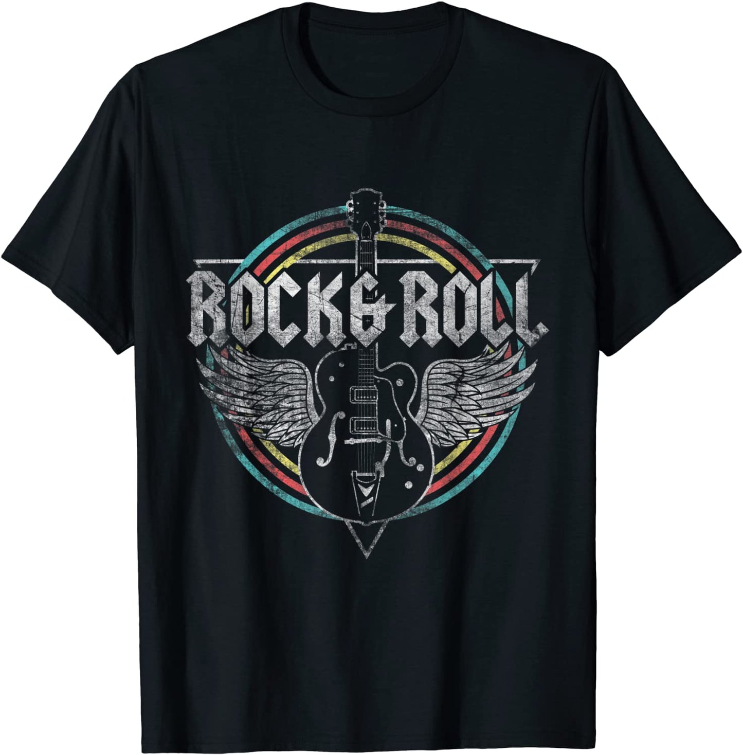 Rock Roll Guitar Wings Music T-Shirt