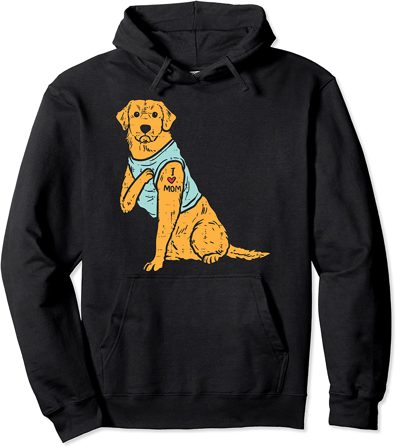 I Love Mom Golden Retriever Labrador Dog Lover Women Gift Pullover Hoodie
