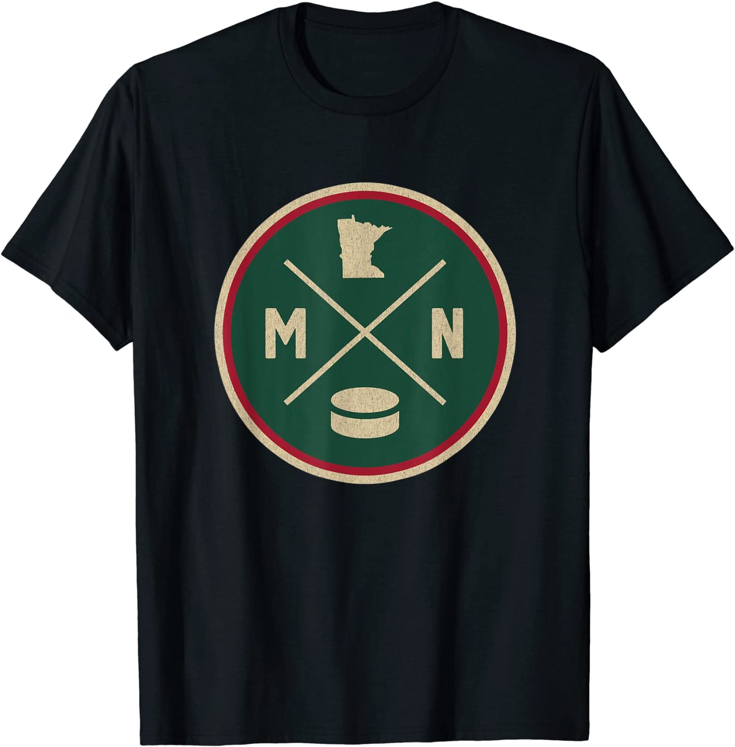 Classic Minnesota Hockey MN Outline T-Shirt