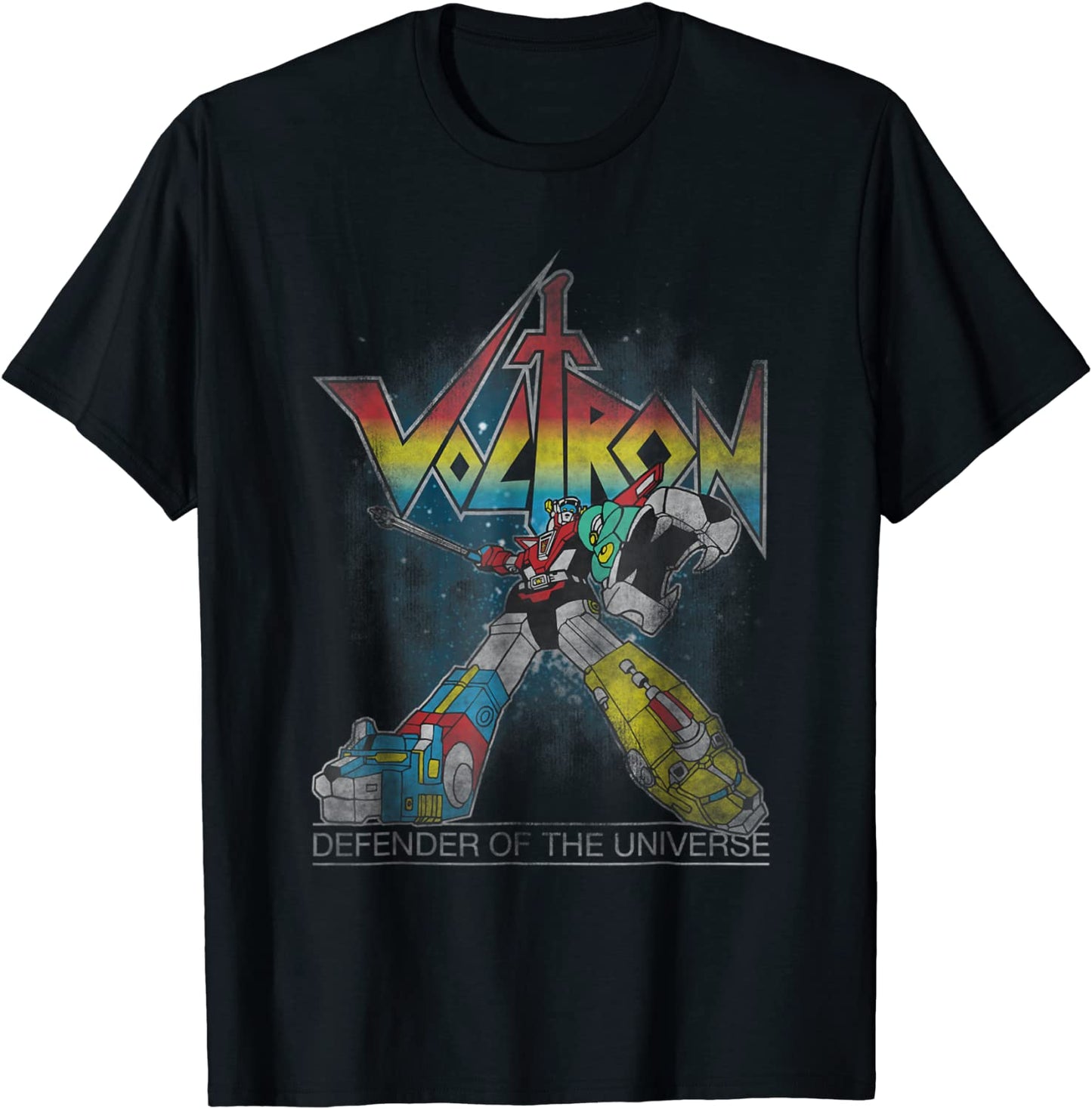 Voltron Retro Defender Rainbow Graphic T-Shirt