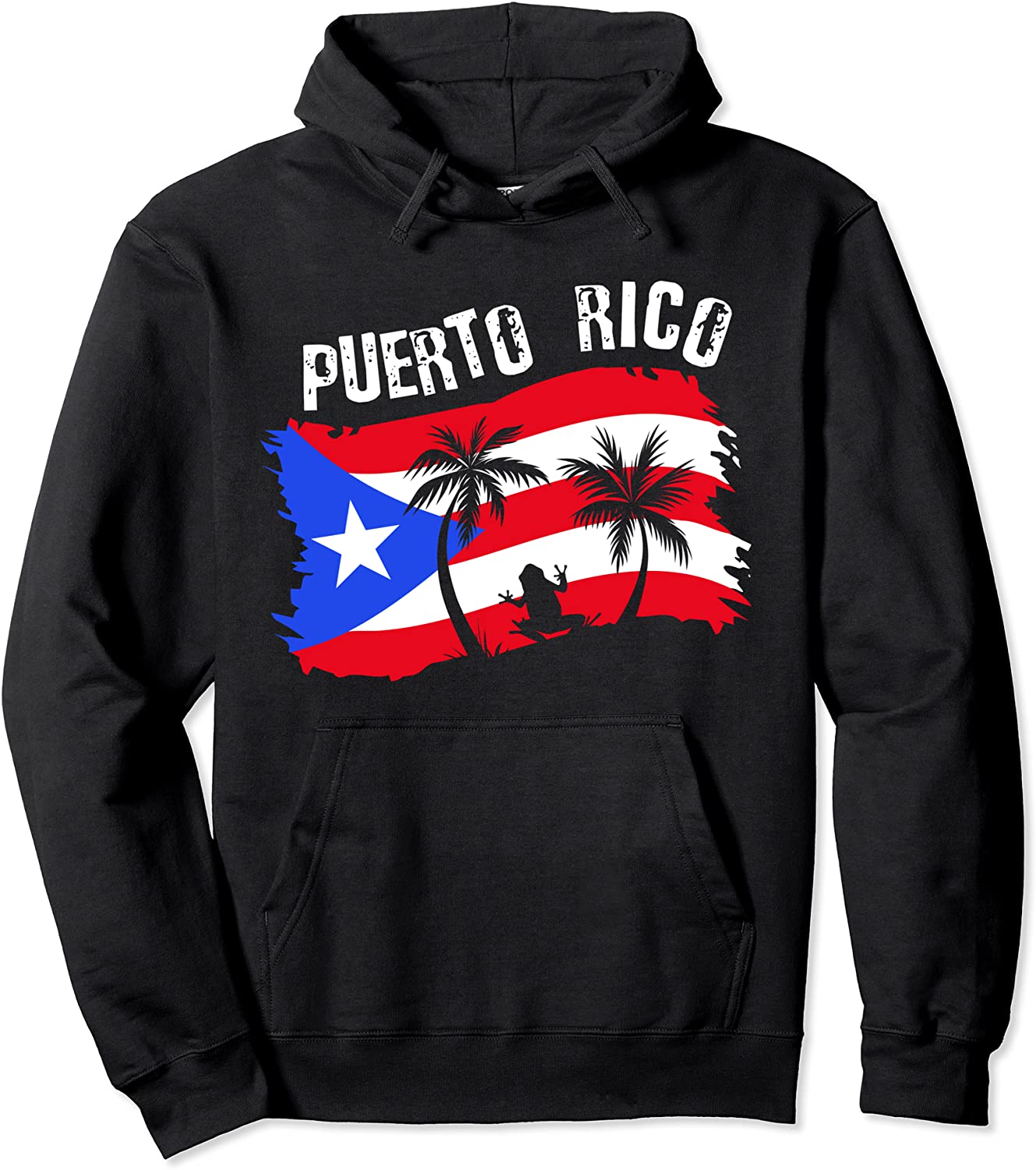 Distressed Style Puerto Rico Frog Gift design Puerto Rico Pullover Hoodie