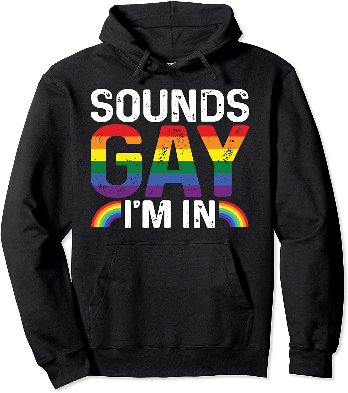 Rainbow Sounds Gay Im In LGBT Gay Pride Rainbow Pullover Hoodie