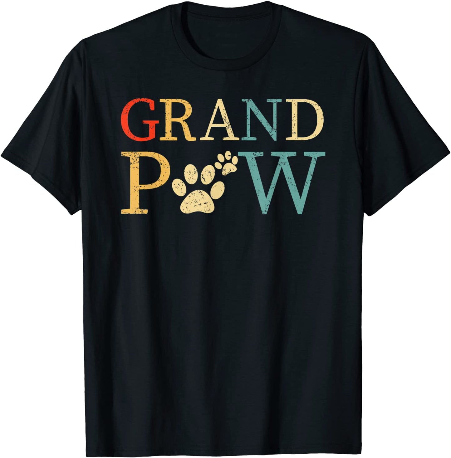 Mens Grandpaw Dog Funny Best Dog lover paw Papaw Grandparents T-Shirt