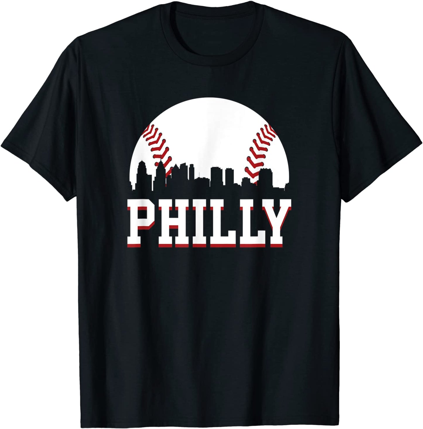 Philly Baseball Sports Skyline Illustration Cityscape Image T-Shirt