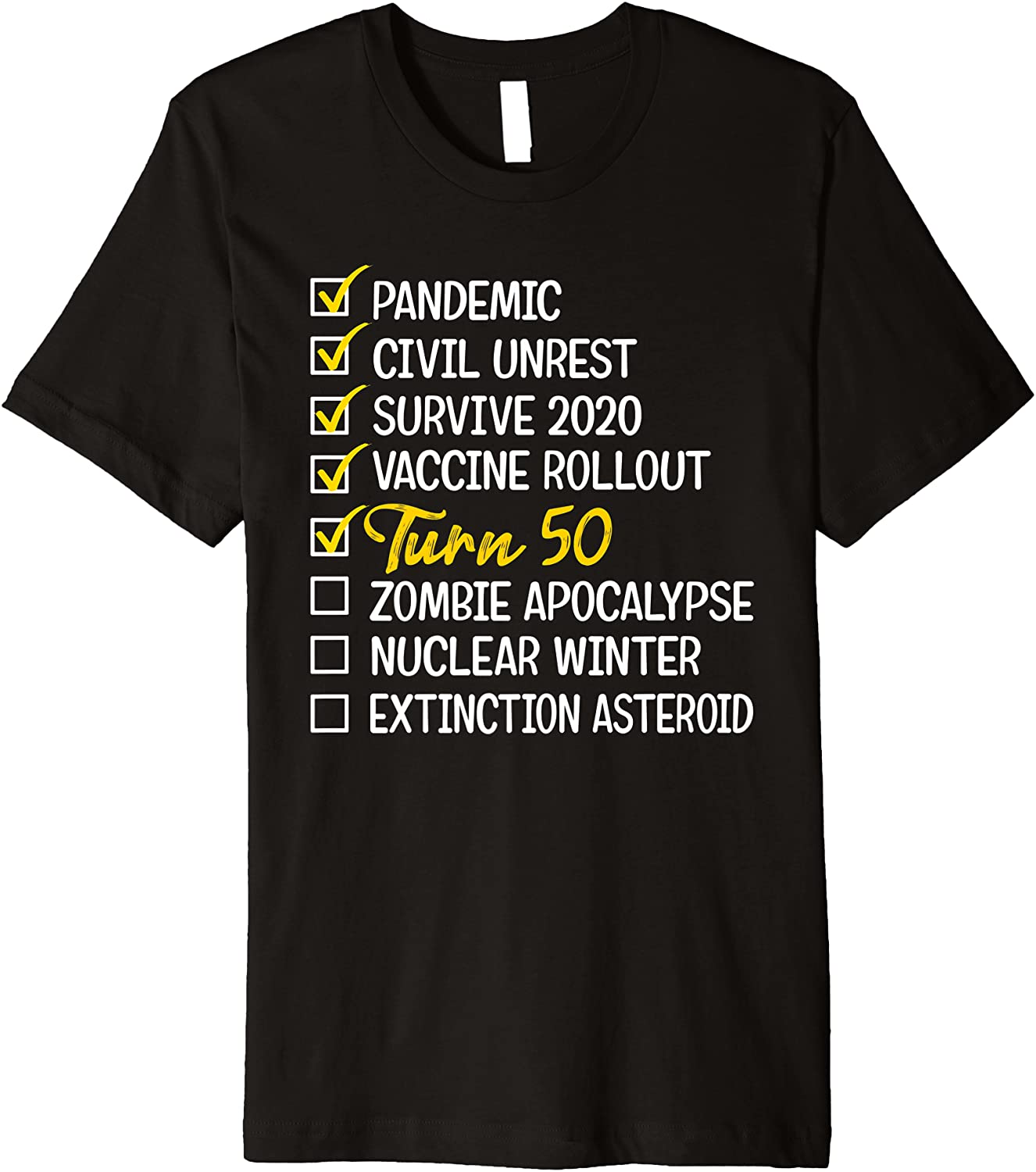 Funny 50th Birthday Gift 50 Years Old Quarantine 2021 Tee Premium T-Shirt