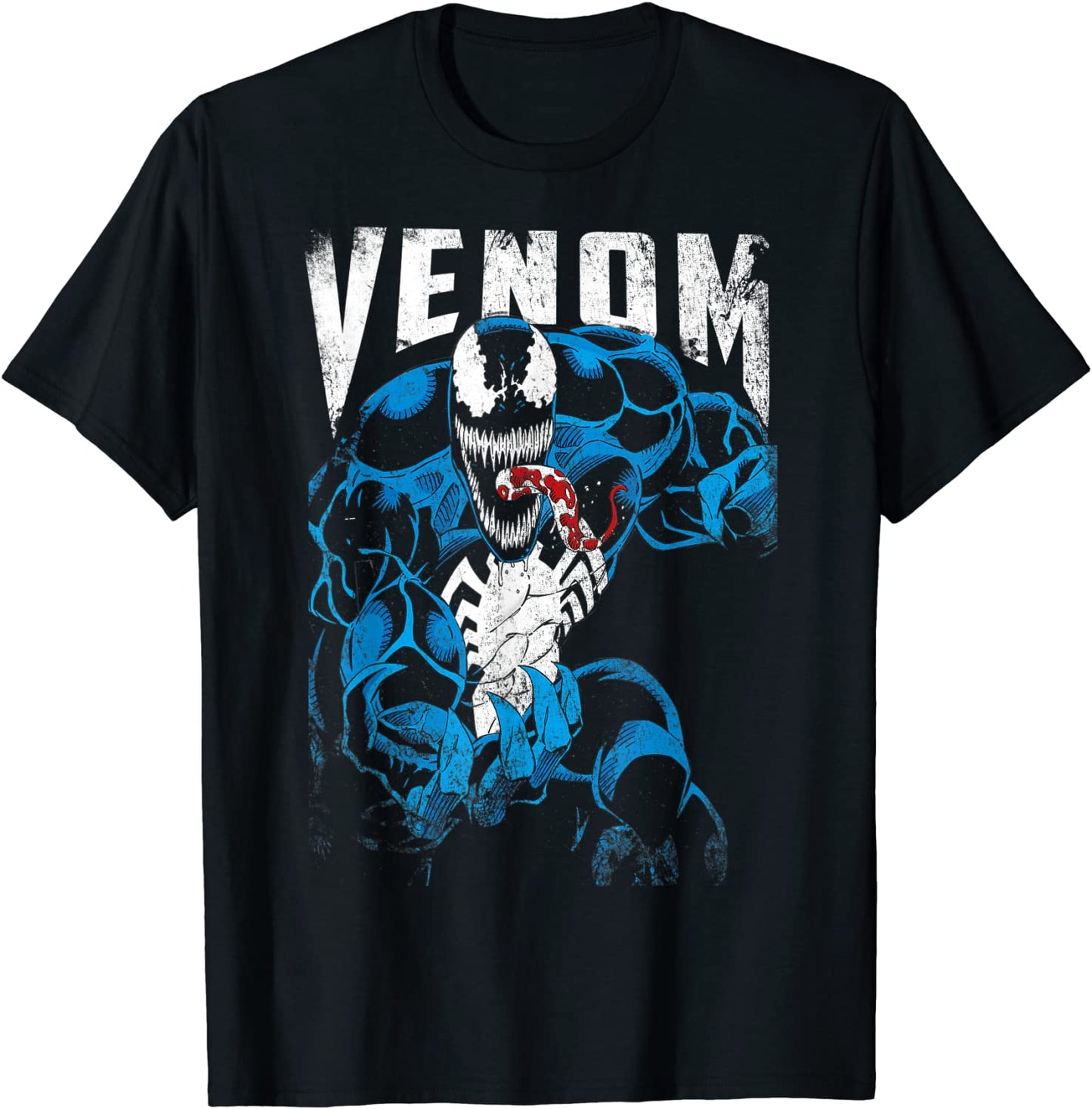 Marvel Venom Bloody Tongue Out Distressed T-Shirt