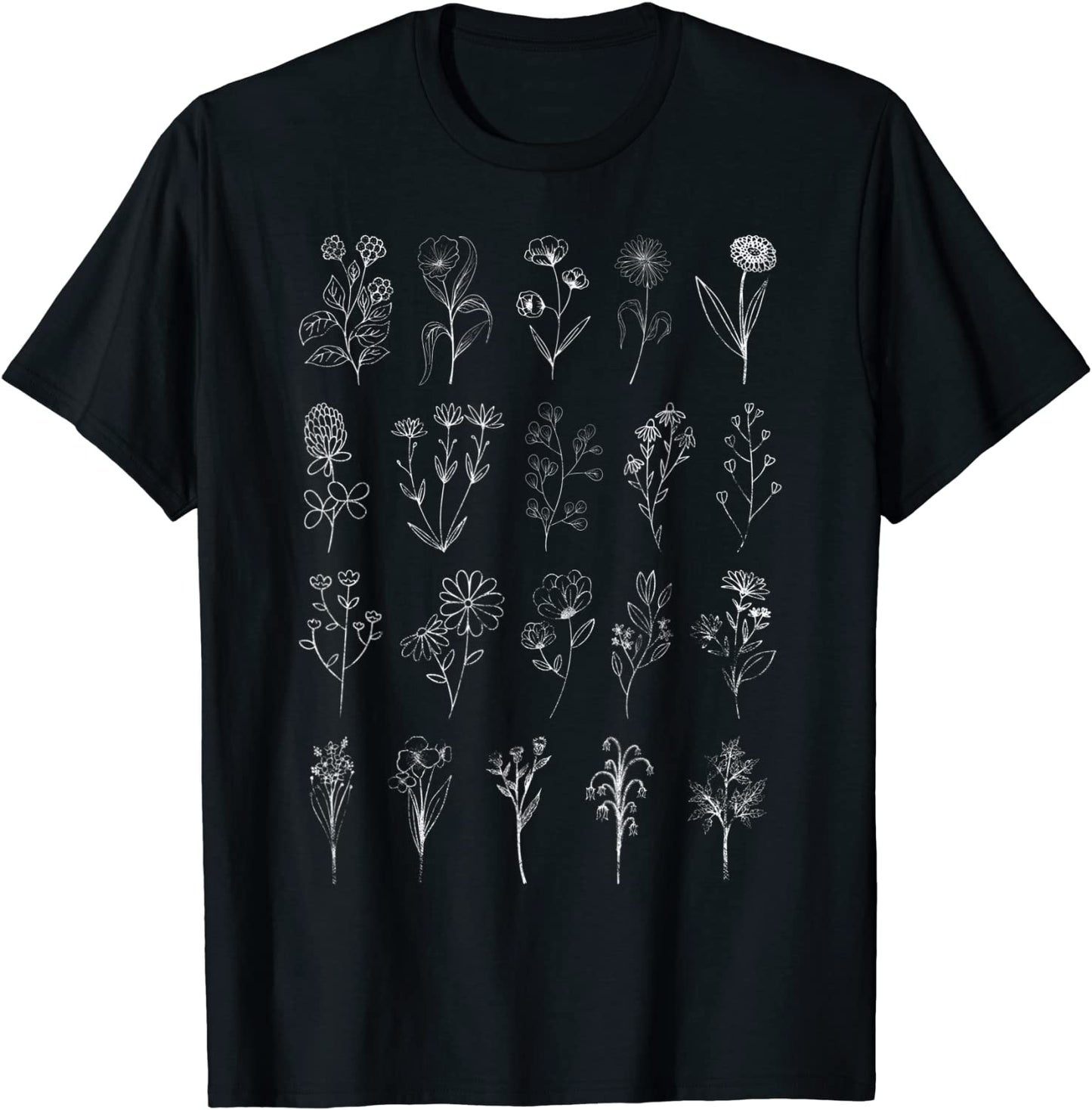 Vintage Inspired Flower Botanical Chart Naturalist T-Shirt