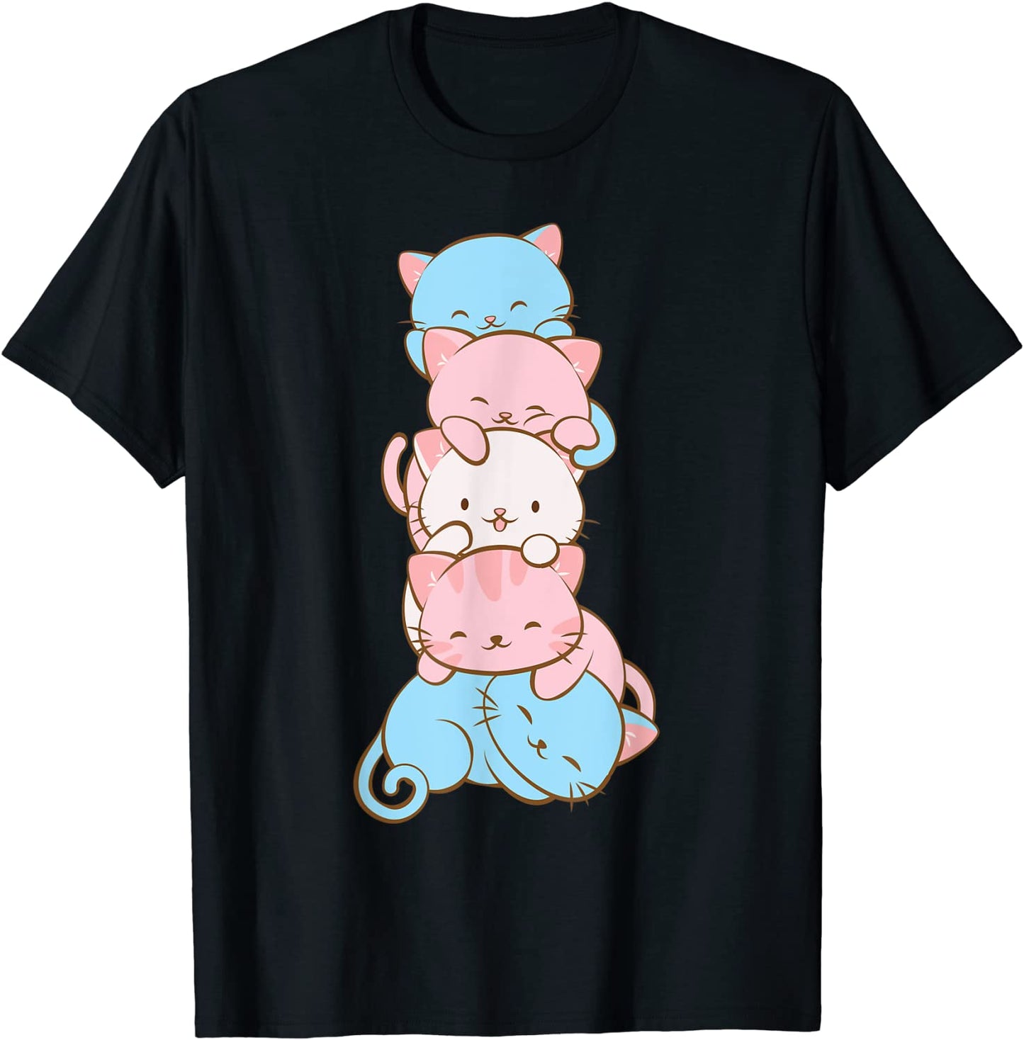 Trans Pride Flag Kawaii Cat Cute Transgender T-Shirt