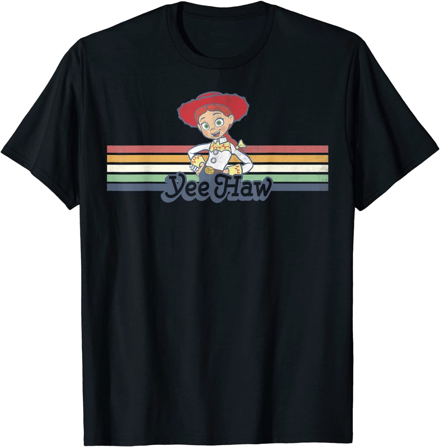 Disney Pixar Toy Story Jessie Cowgirl Rainbow Stripe Yee Haw T-Shirt