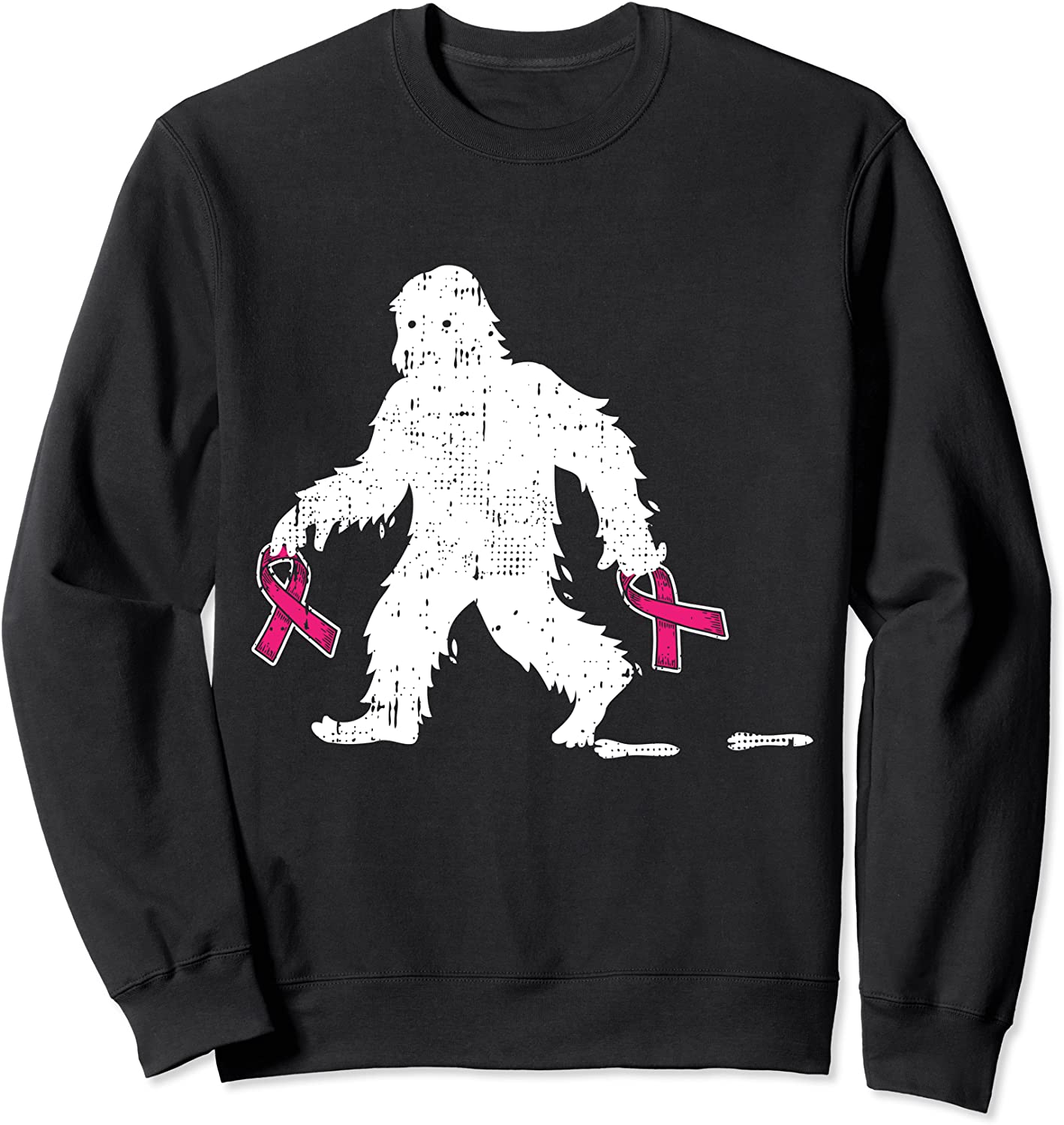 Pink Ribbon Monster Halloween Breast Cancer Awareness Gift Sweatshirt