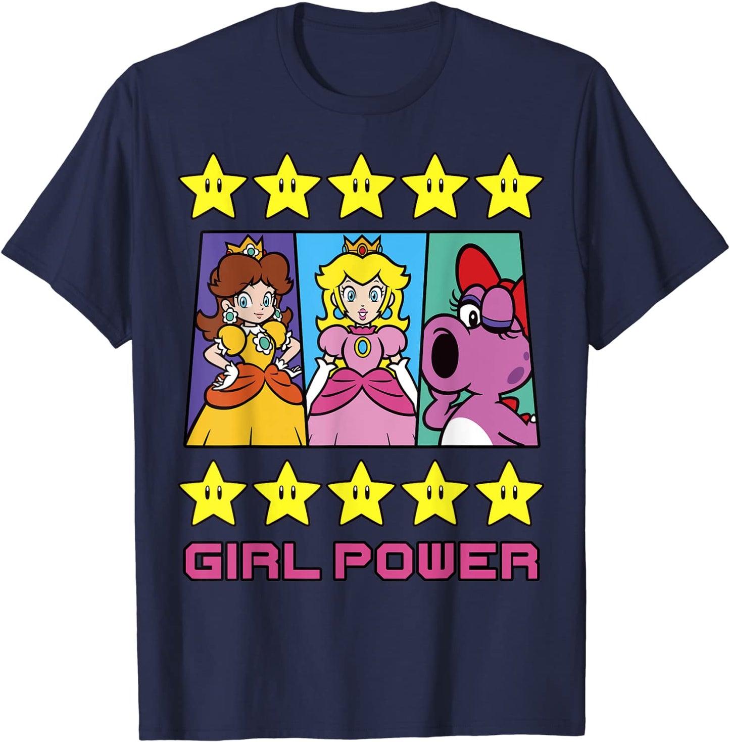 Super Mario Daisy Peach Birdo Girl Power Poster T-Shirt
