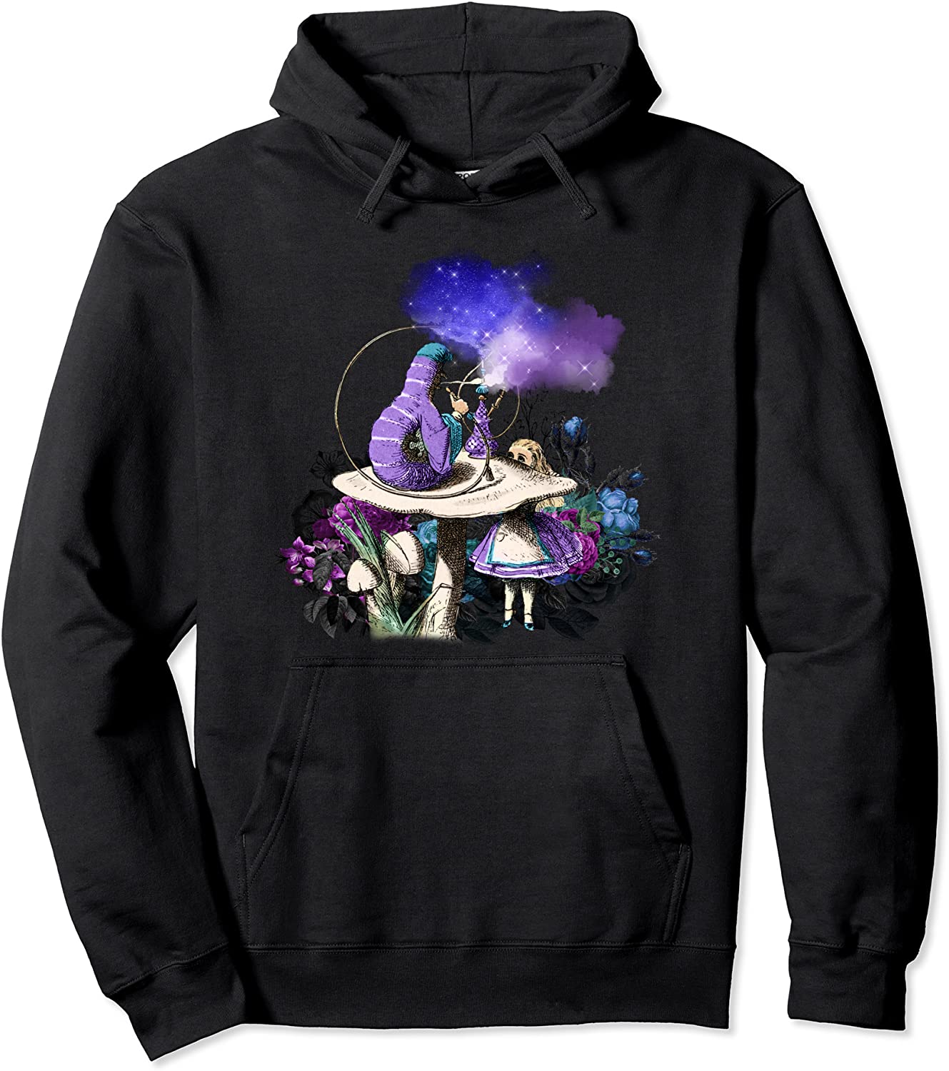 Alice Wonderland Caterpillar Flower Bouquet Pullover Hoodie