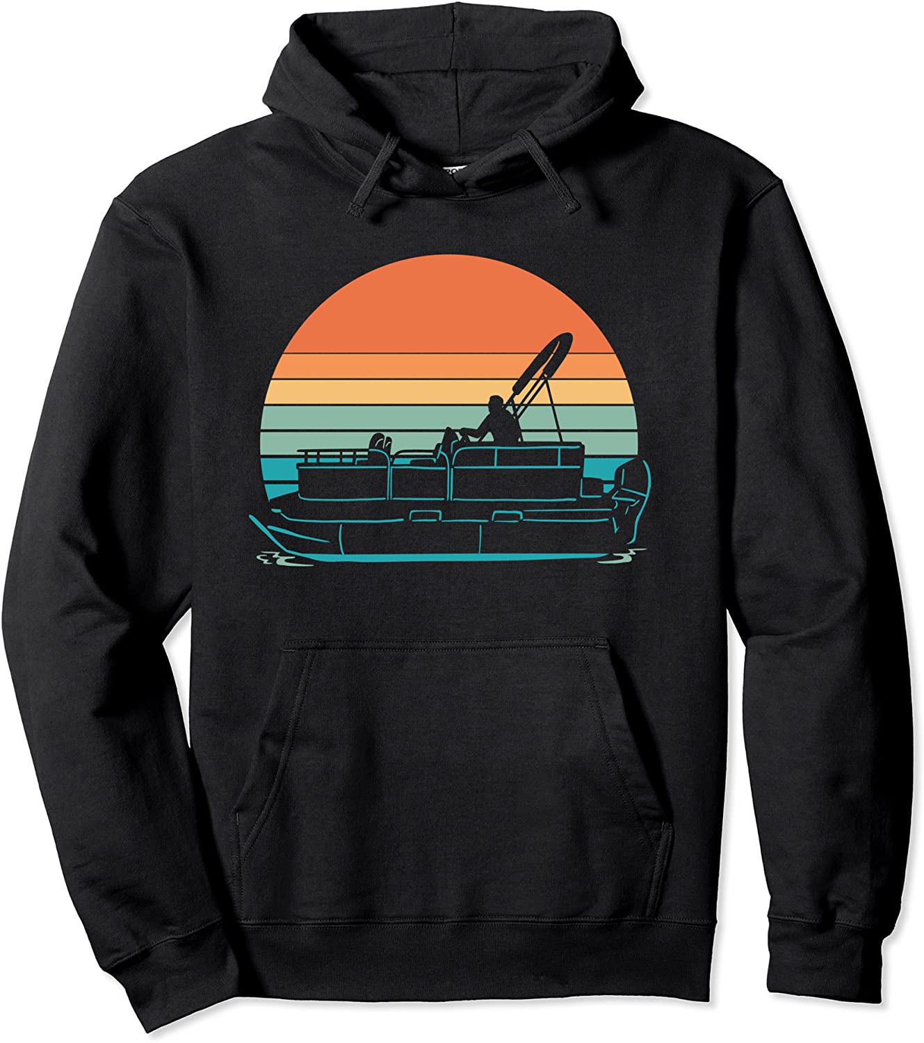 Pontoon Captain Vintage Pontooning Boating Boat Gift Pullover Hoodie