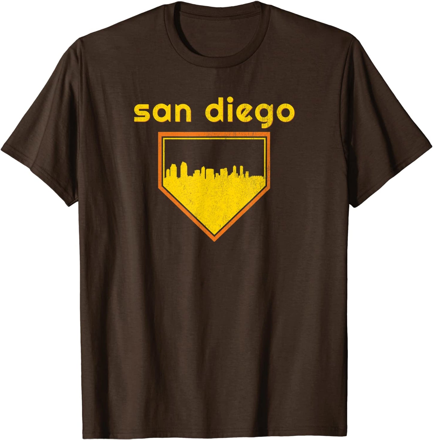 San Diego Baseball Home Plate Vintage SD Skyline Shirt