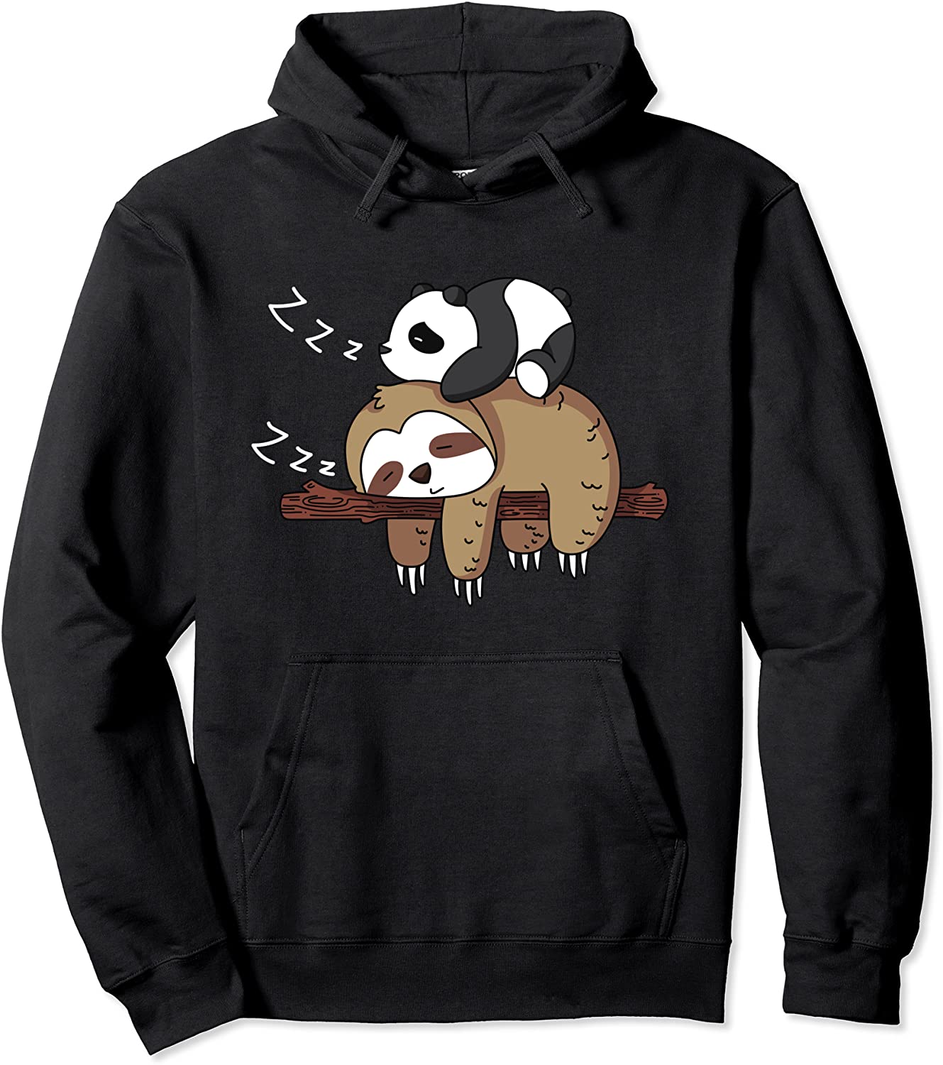 Cute panda sleeping on sloth design sloth Pullover Hoodie