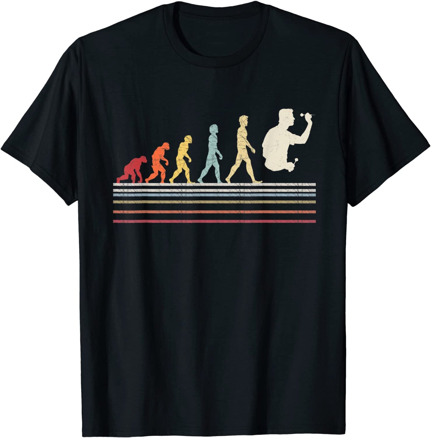Funny Darts Evolution Of Man Sport Retro Vintage Gift T-Shirt