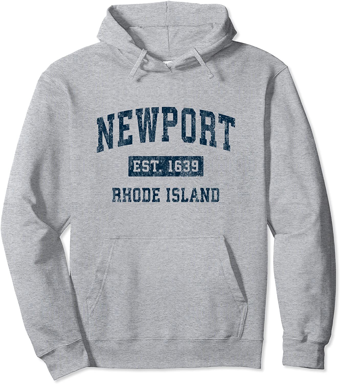 Newport Rhode Island RI Vintage Sports Design Navy Print Pullover Hoodie
