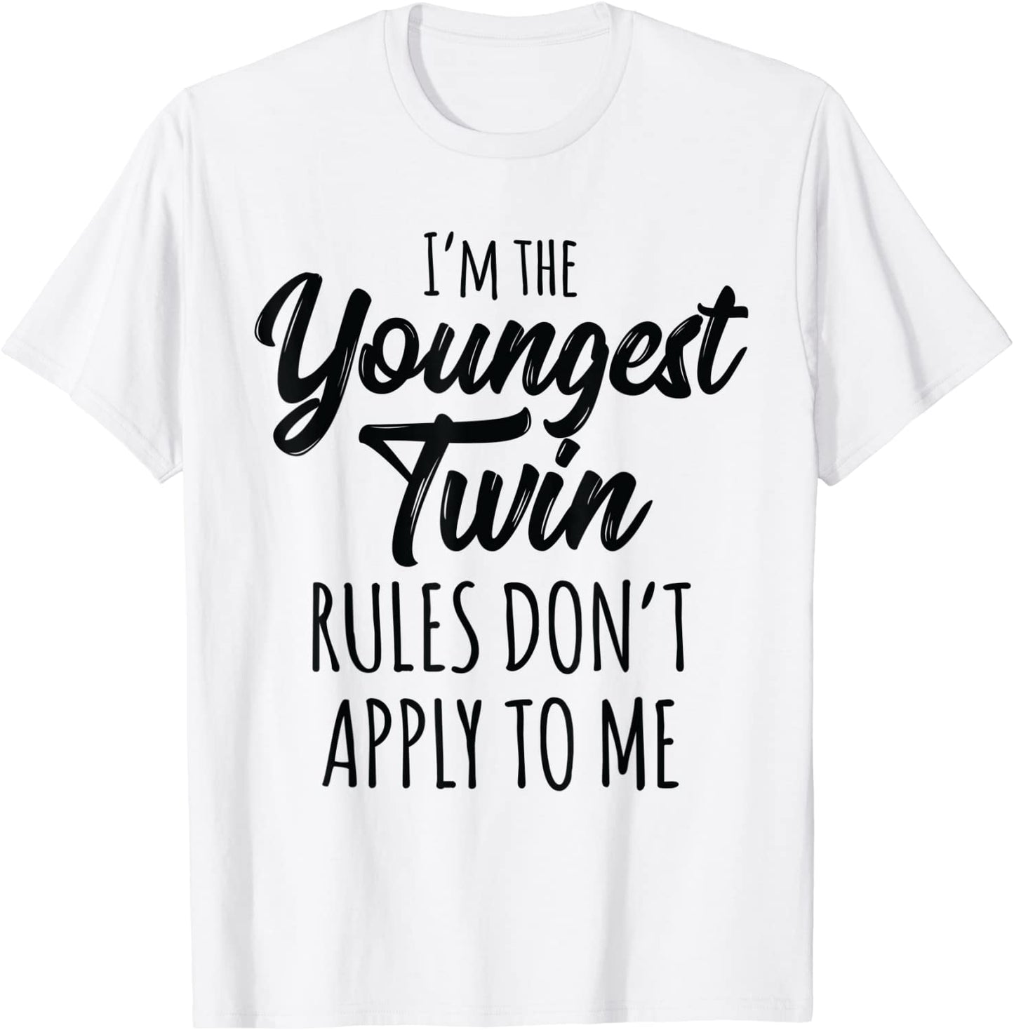 Twins Shirts Birthday Gift Funny Siblings Youngest Twin T-Shirt