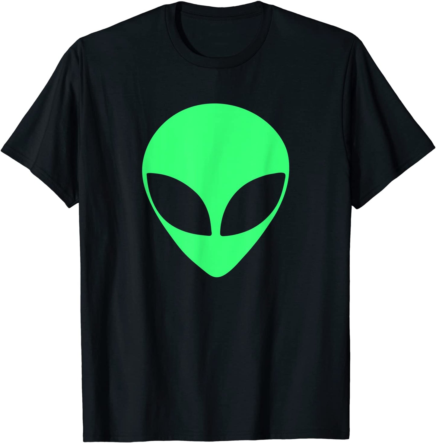 Green Alien Head 90s Style - Funny T-Shirt