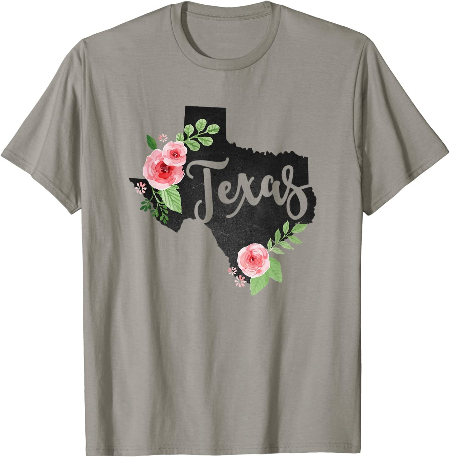 Floral Texas Chalkboard Watercolor Flowers Home State T-Shirt