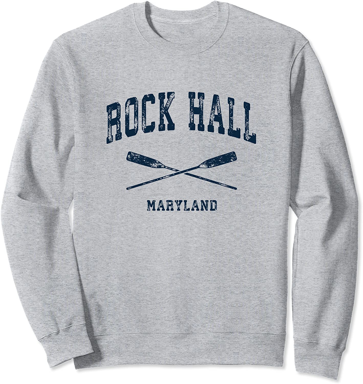 Rock Hall Maryland Vintage Nautical Crossed Oars Navy Sweatshirt