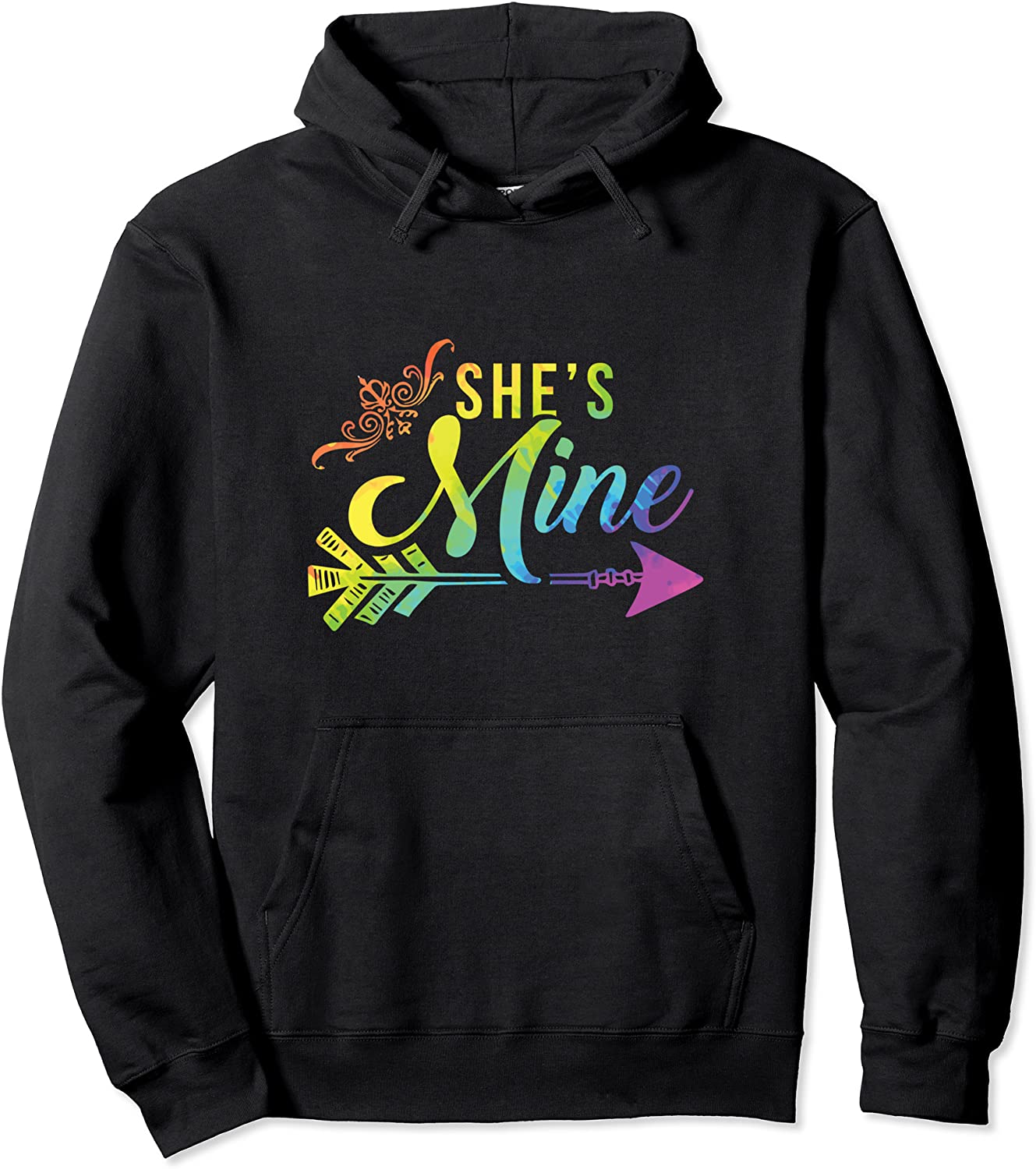LGBT Lesbian Couple Matching Shes Mine Pullover Hoodie