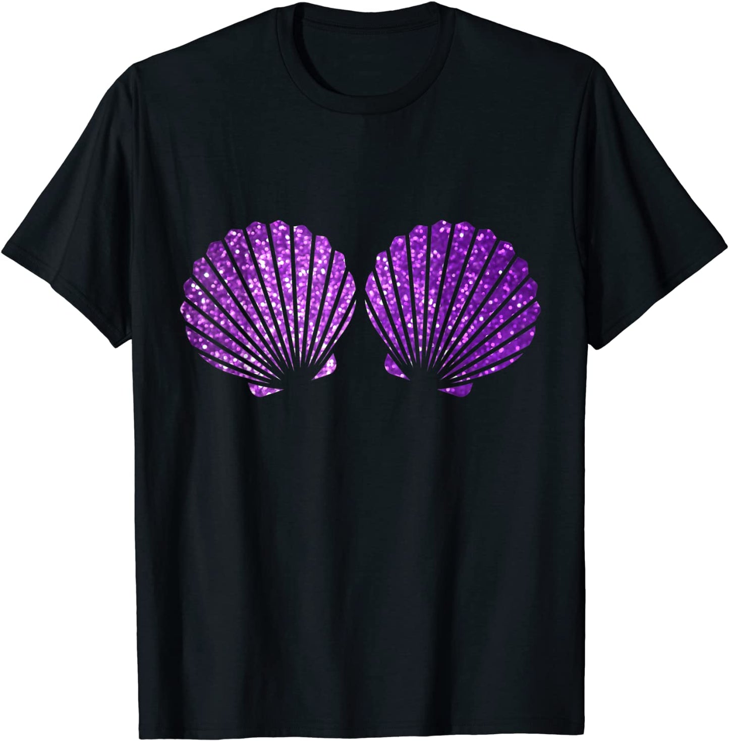 Purple Violet Mermaid Shell Bra T-Shirt
