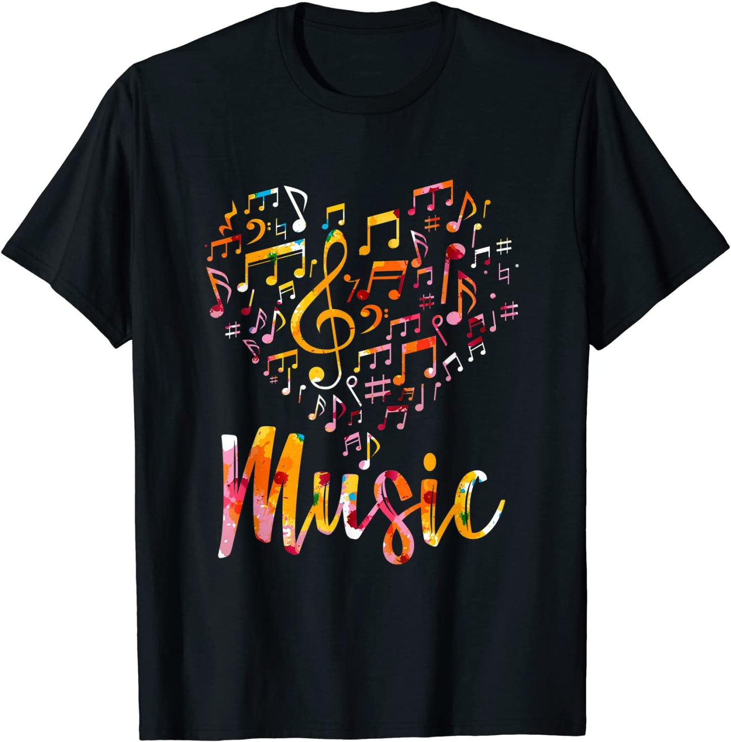 Musician Gift Musical Instrument Music Notes Treble Clef T-Shirt