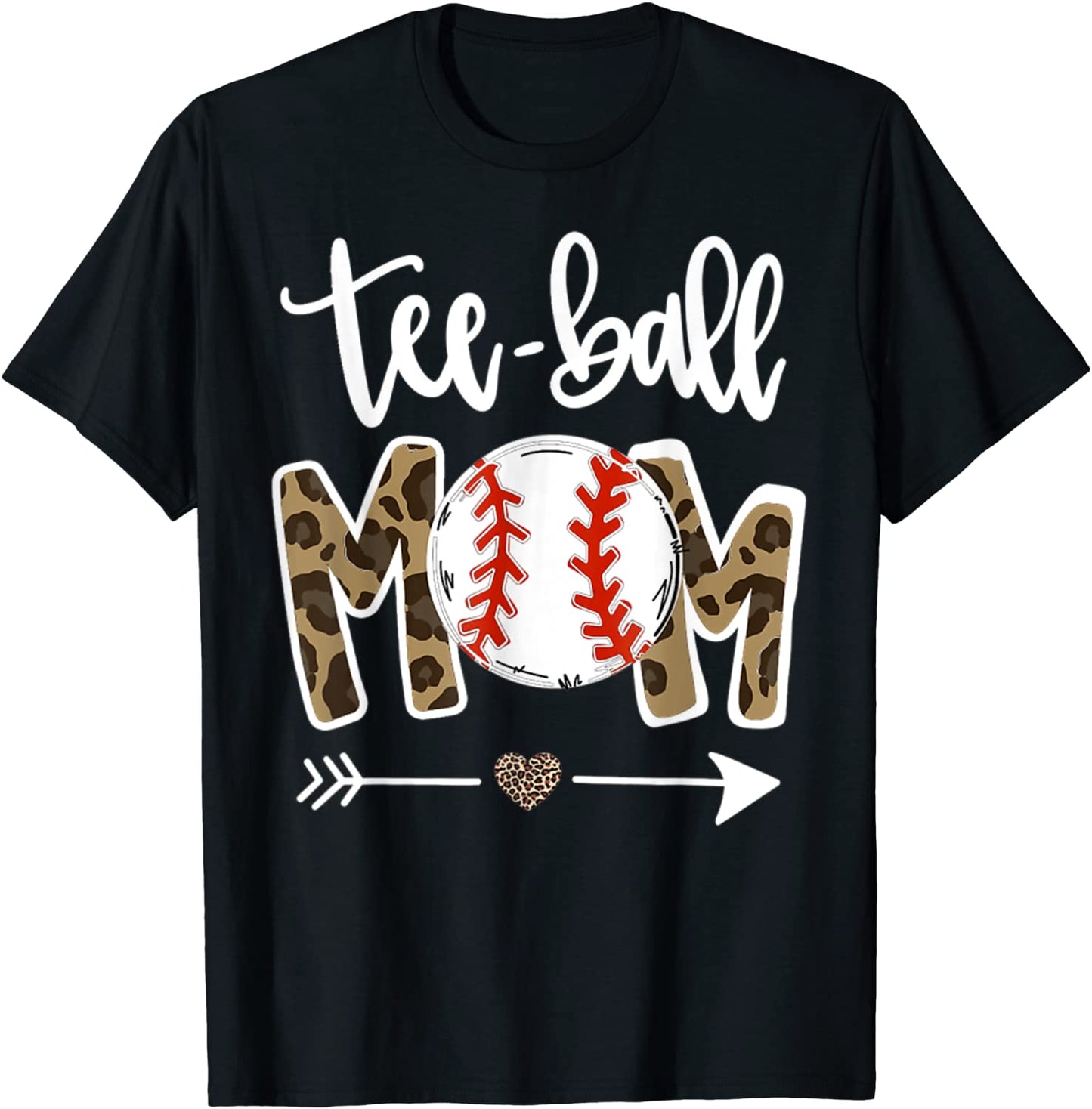Teeball Mom Leopard Funny Teeball Mom Mothers Day 2021 Tee T-Shirt