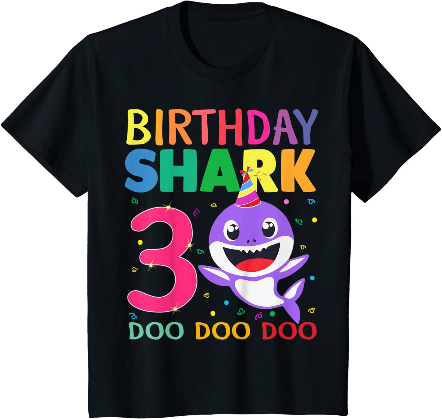 Kids Kids Baby Shark 3 Years Old 3rd Birthday Doo Doo Shirt T-Shirt