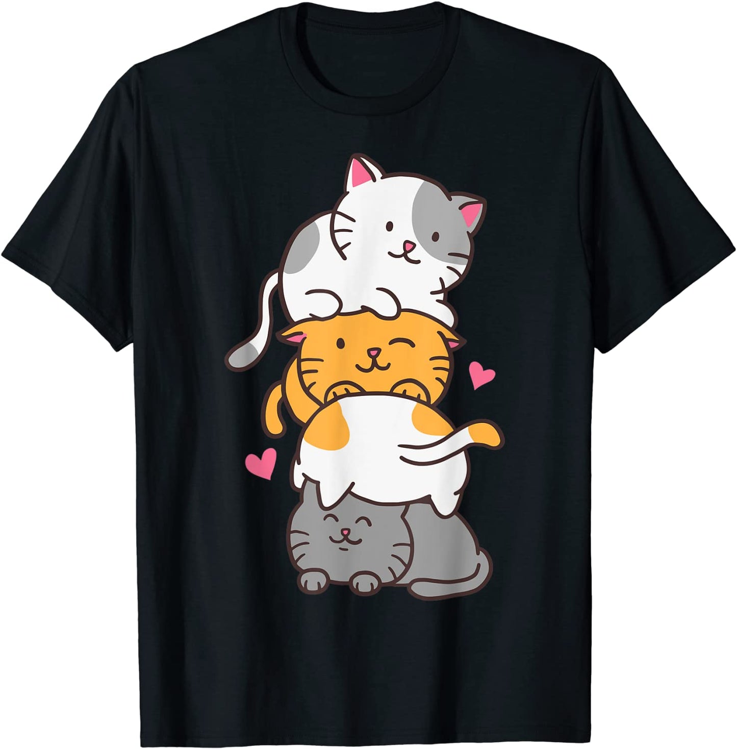 Cat Cats Cute Kitty Pile Anime Kawaii Neko Gift T-Shirt