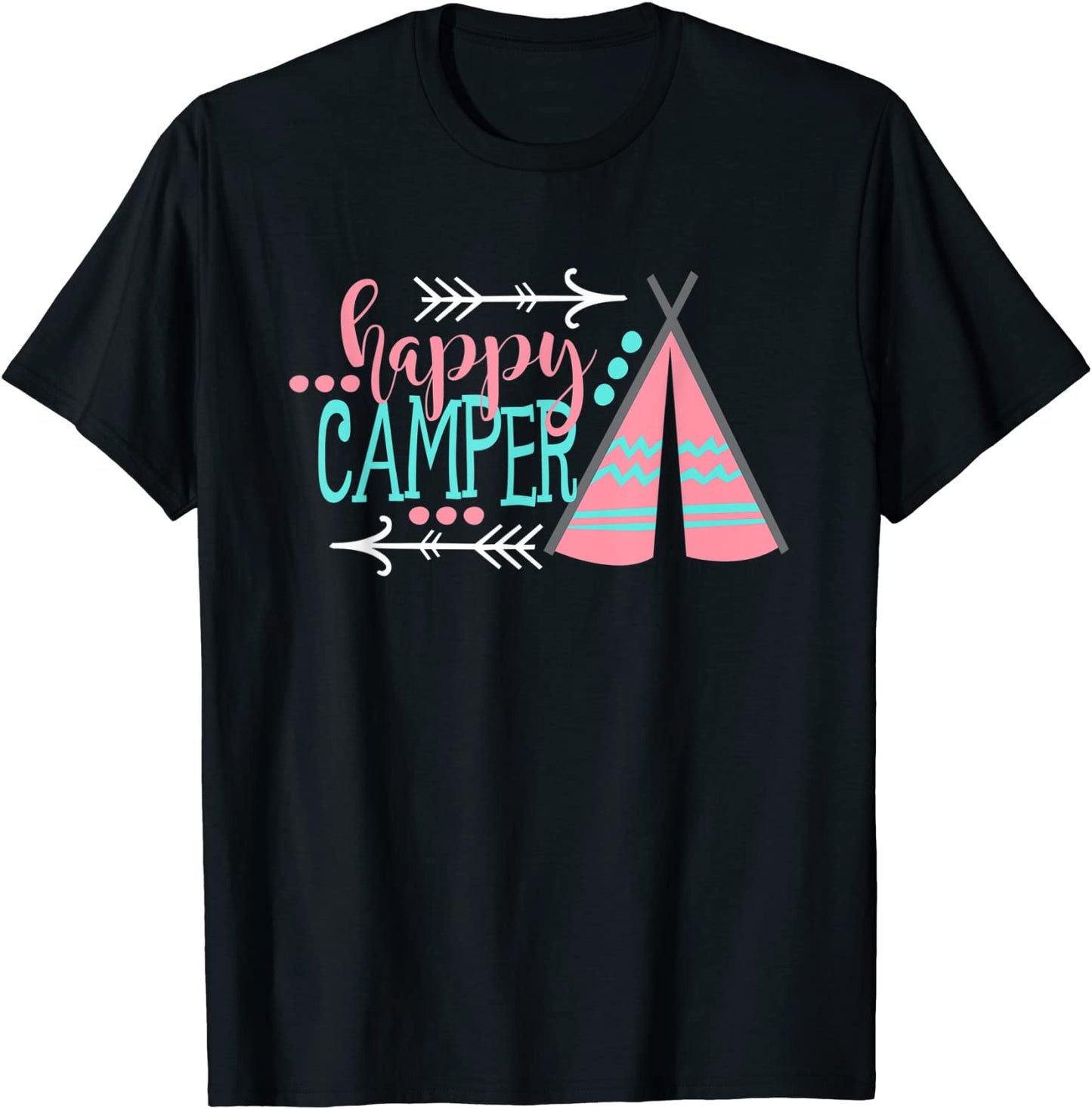 Happy Camper Funny Camping T Shirt for Kids Funny boys girls T-Shirt