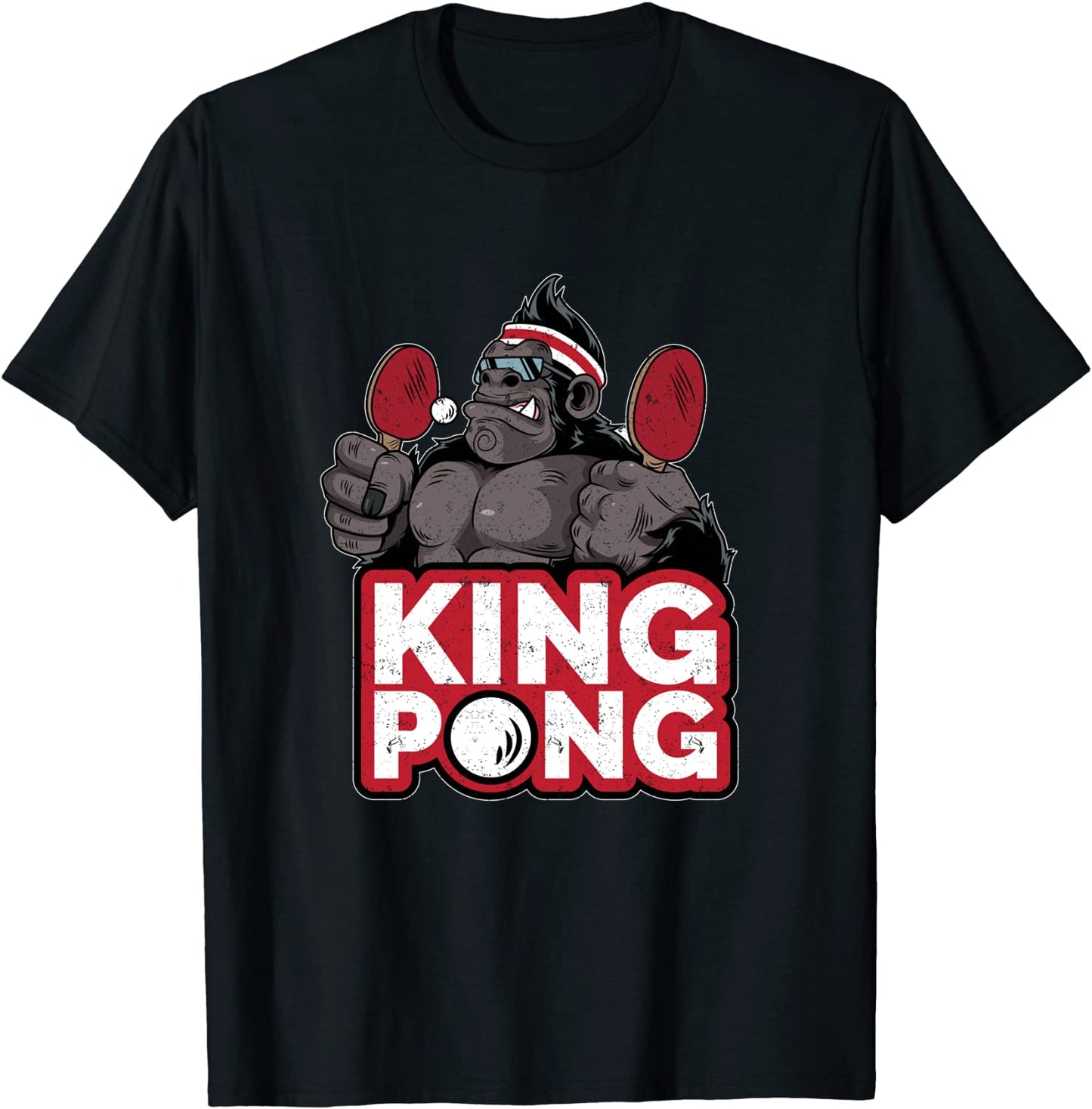 King Pong Playing Table Tennis Sport Humor Funny Shirt