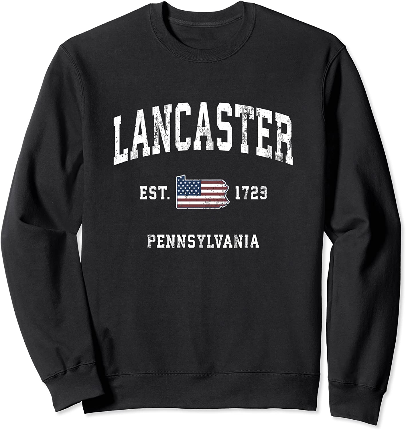 Lancaster Pennsylvania PA Vintage American Flag Sports Desig Sweatshirt