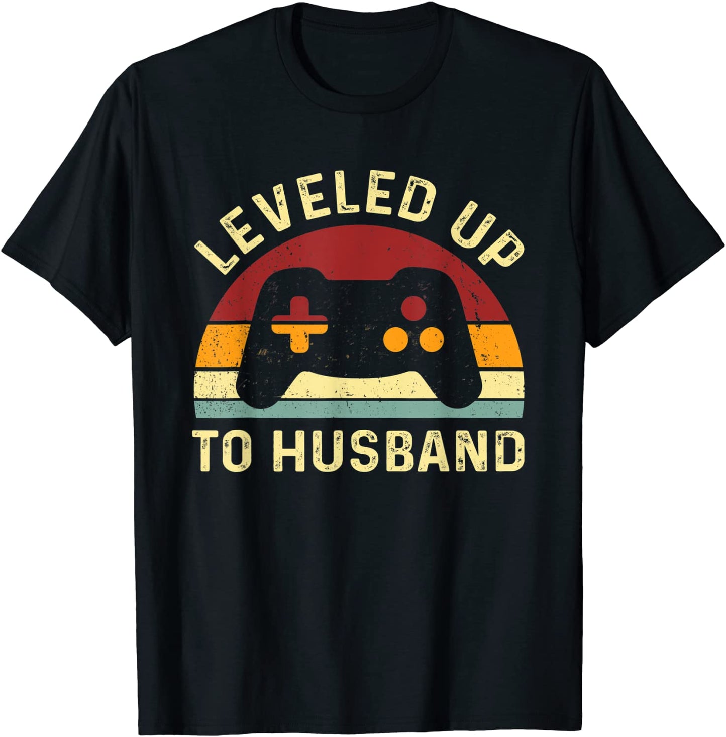 Leveled Up To Husband - Newlywed Groom - Just Married Couple T-Shirt