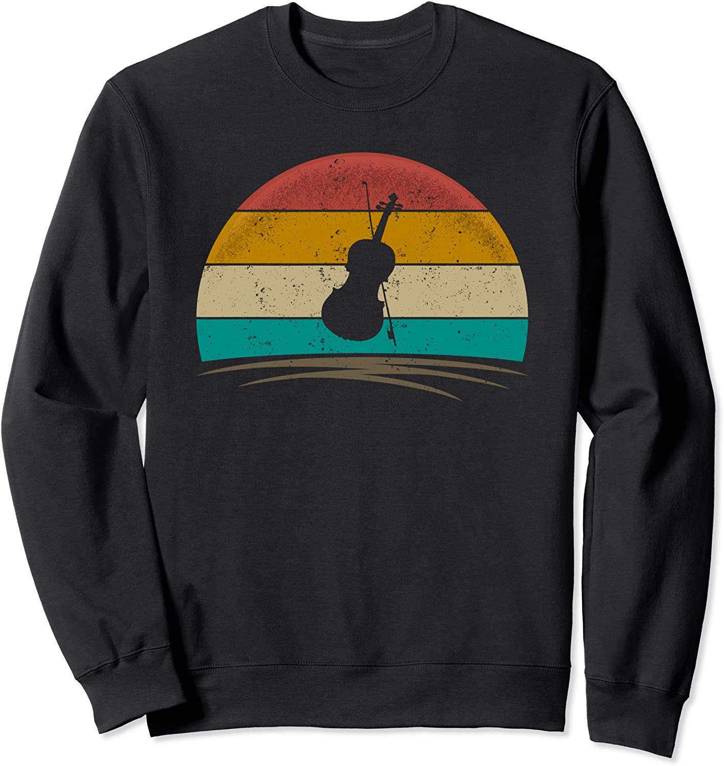 Violin Retro Vintage 70s Violin Player Men Women Kids Sweatshirt