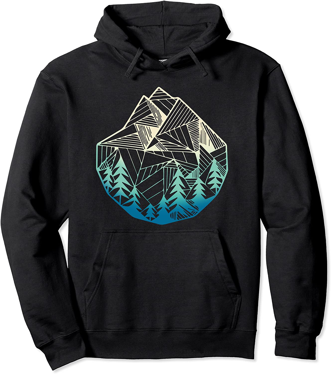 Minimal Mountains Geometry Outdoor Hiking Hoodies Pullover Hoodie
